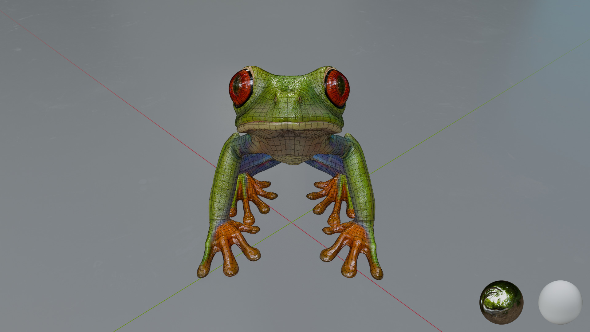 Red Tree Frog Low-poly 3D model_5