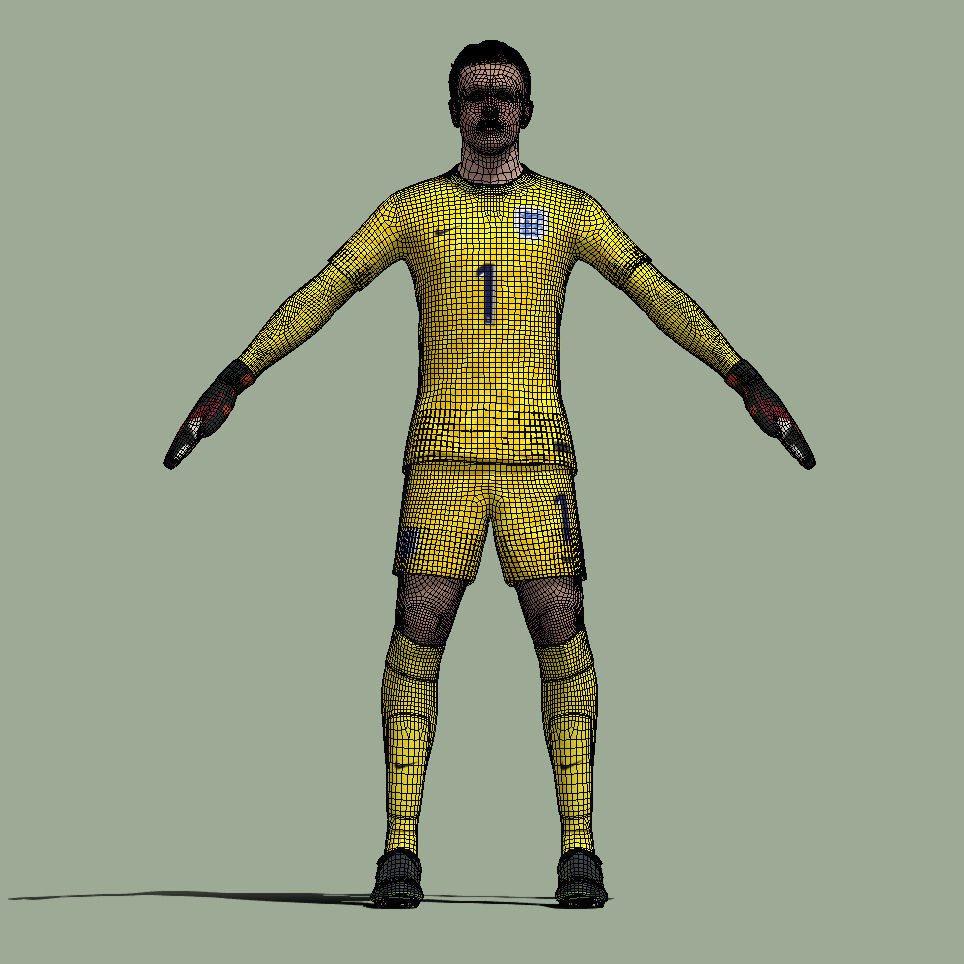 T-Pose Rigged Jordan Pickford England Euro 2024 3D model_5