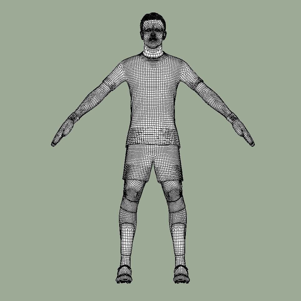 T-Pose Rigged Jordan Pickford England Euro 2024 3D model_6