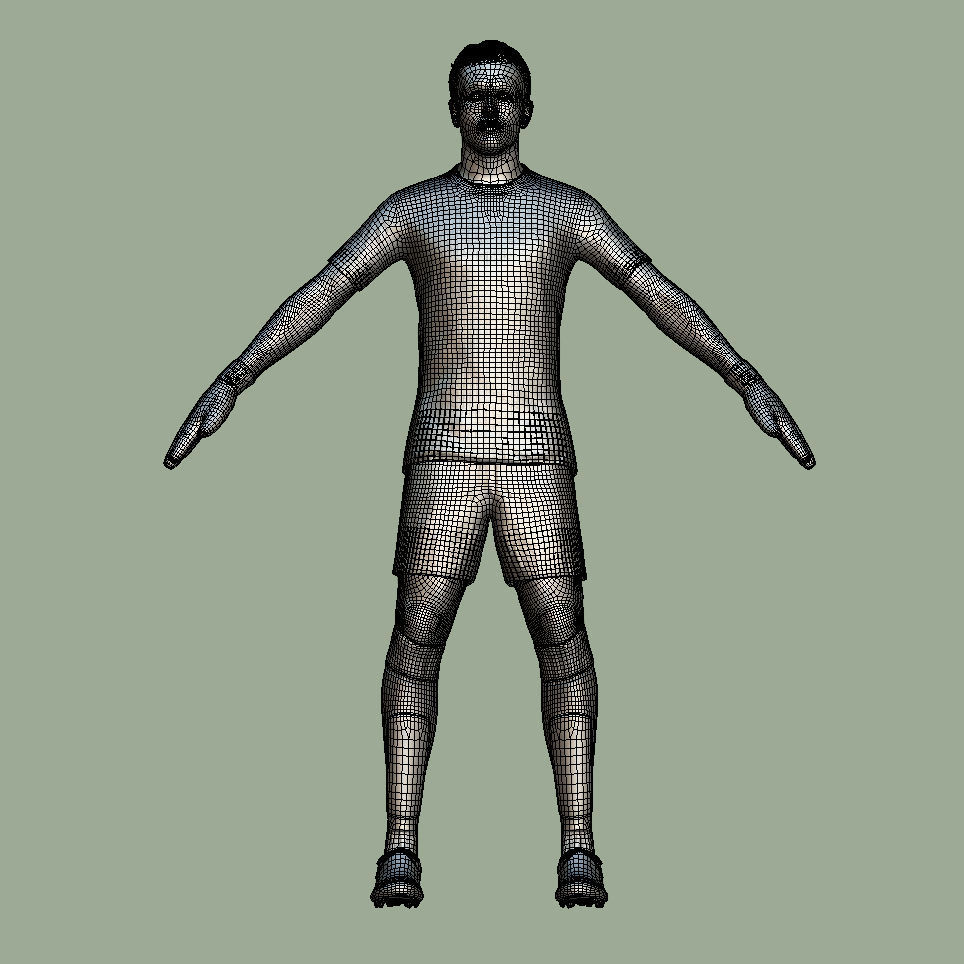 T-Pose Rigged Jordan Pickford England Euro 2024 3D model_4