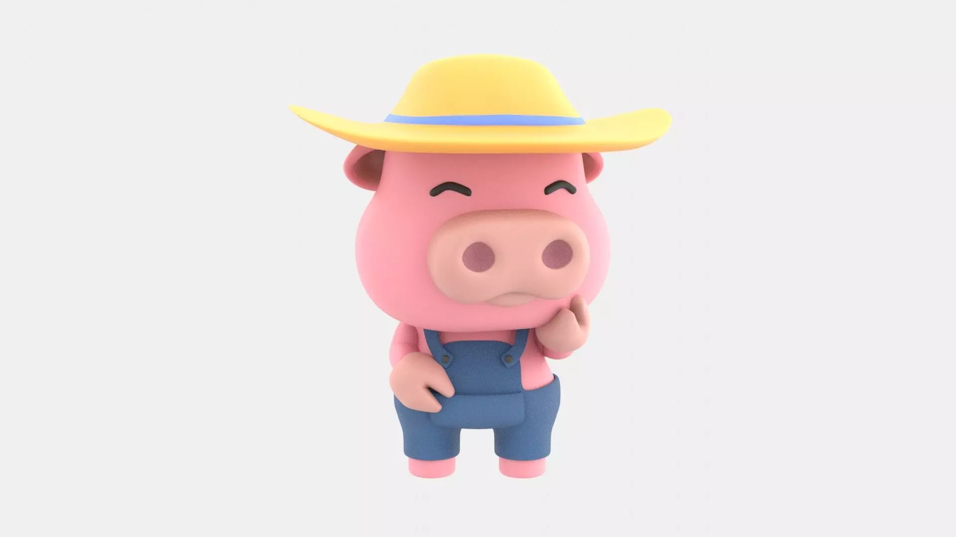 Cute Pig 3D Illustration 3D model