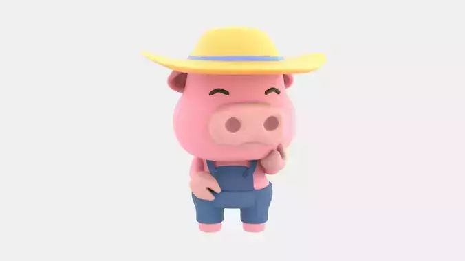 Cute Pig 3D Illustration