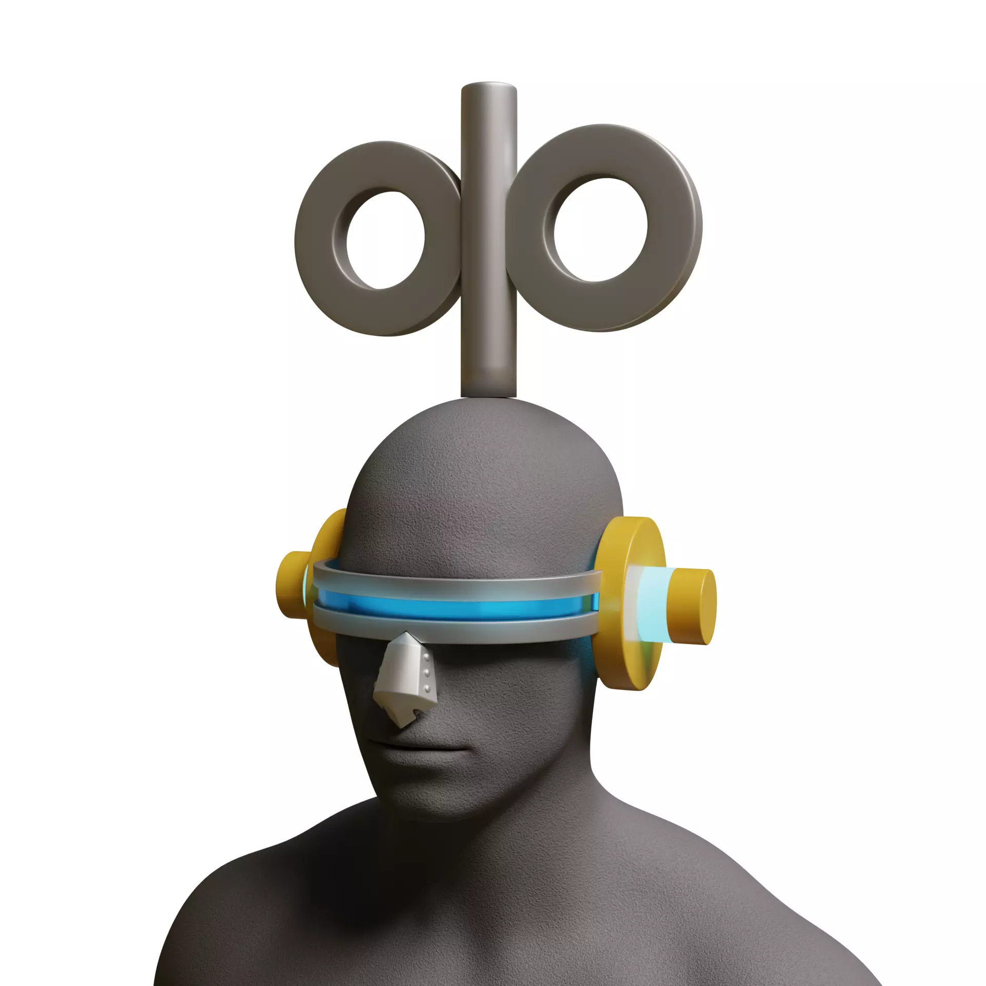 Franky Egghead cosplay glasses and headphones 3D print model