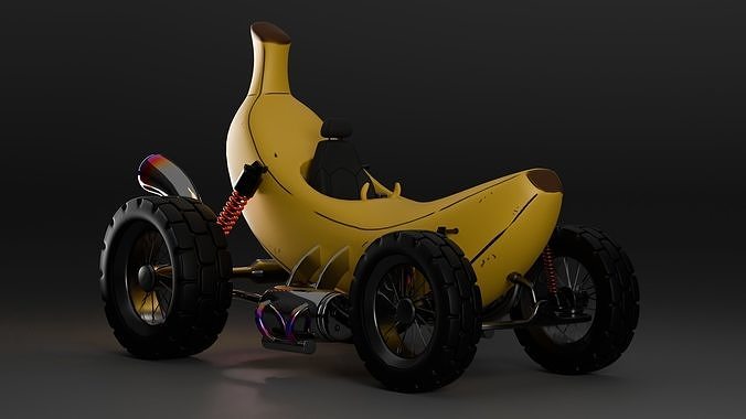 Banana Car Game Ready 3D Model 3D model