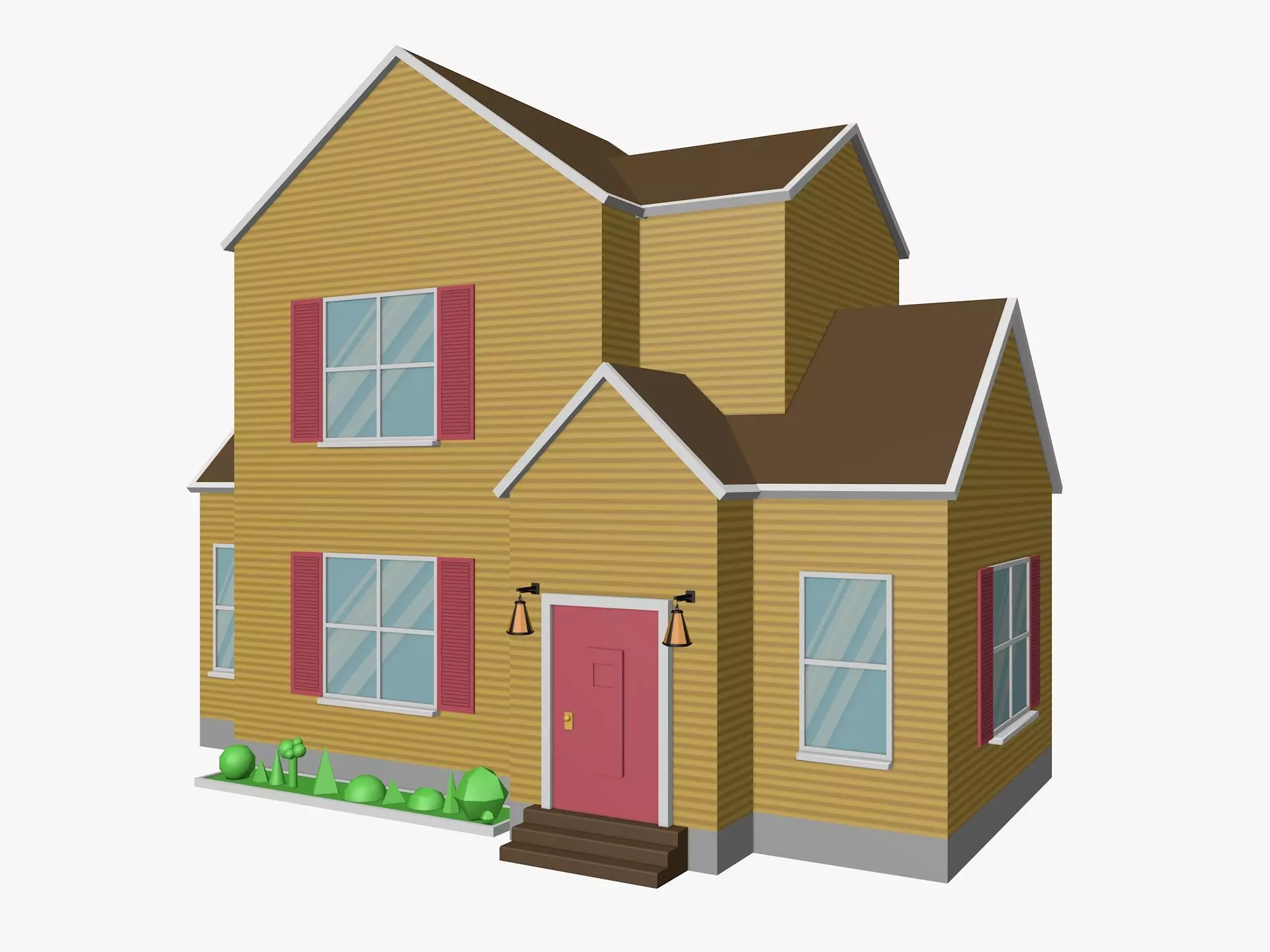 Cartoon House 4 Low-poly 3D model_0