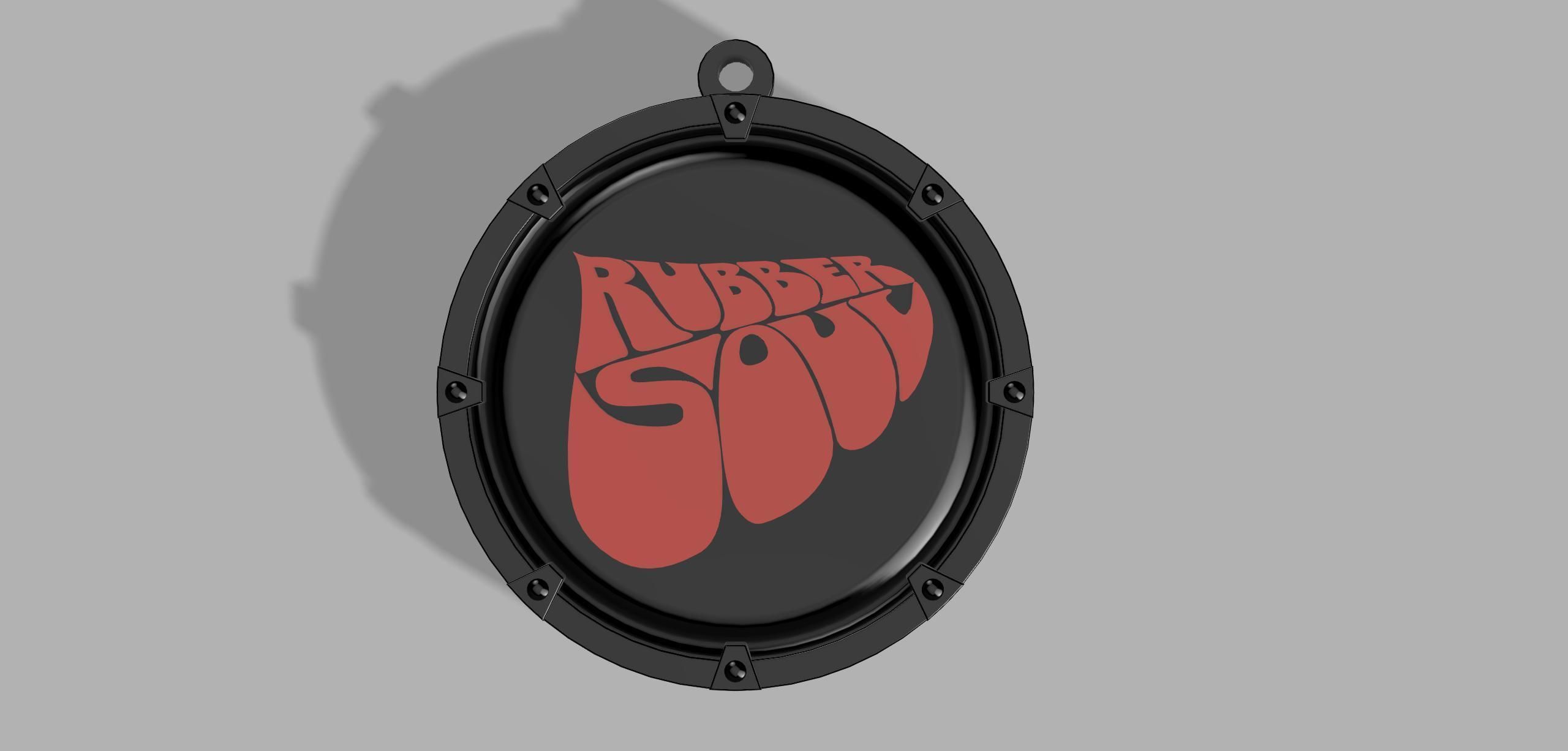 The Beatles Rubber Soul Medallion Keychain 3D print model_4