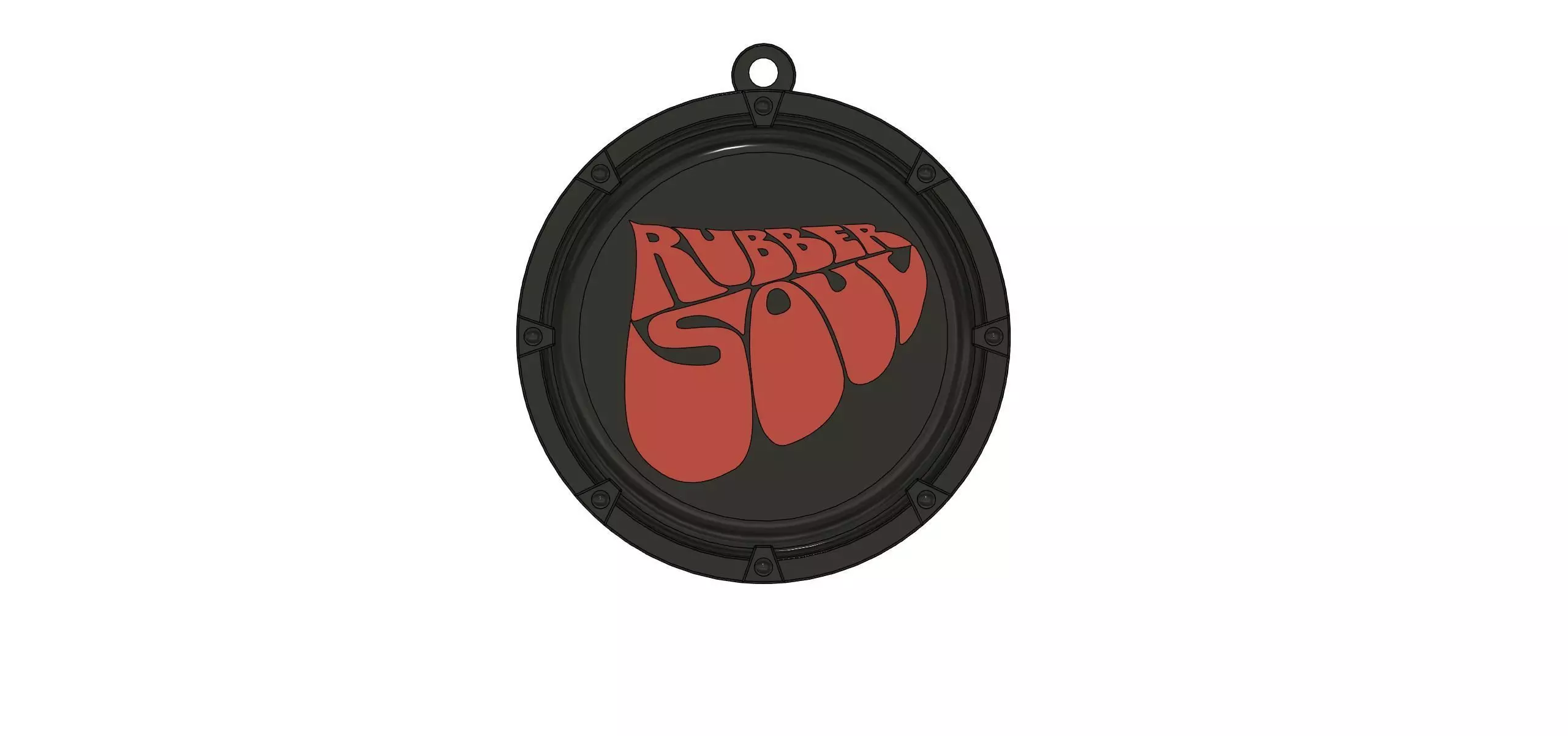 The Beatles Rubber Soul Medallion Keychain 3D print model_0