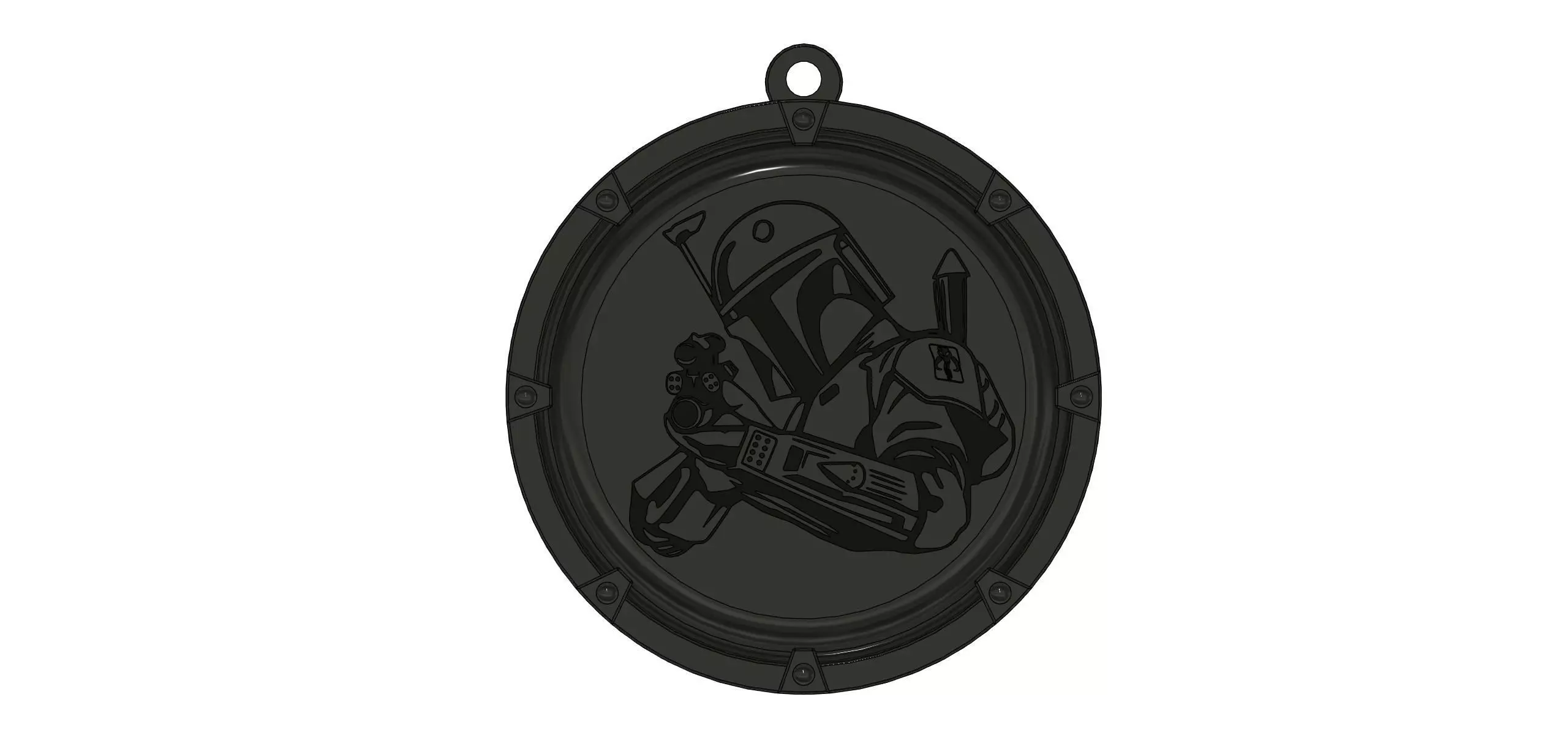Star Wars Boba Fett Medallion Keychain 3D print model