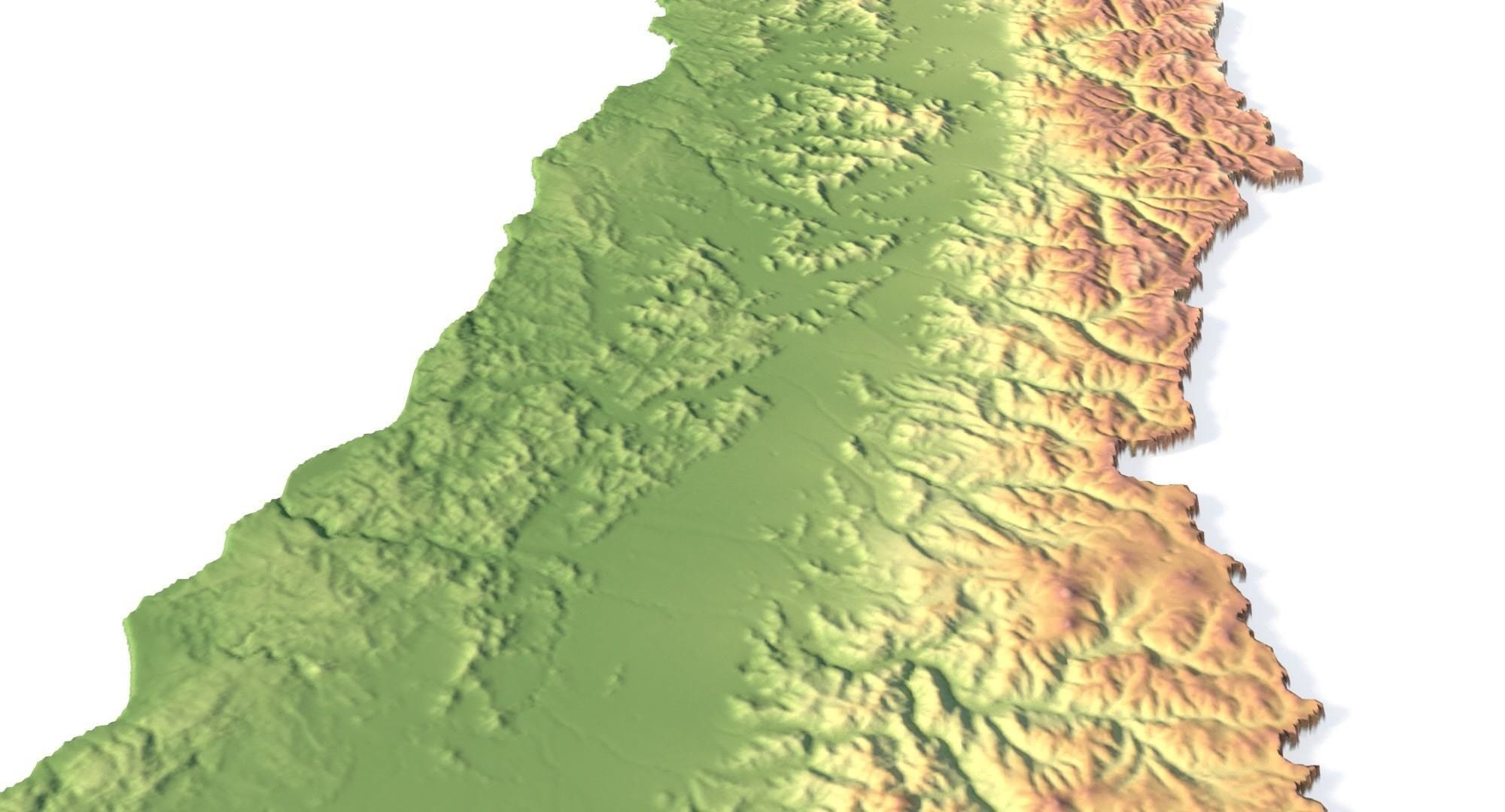 Chile Terrain 3D Map 3D model_12