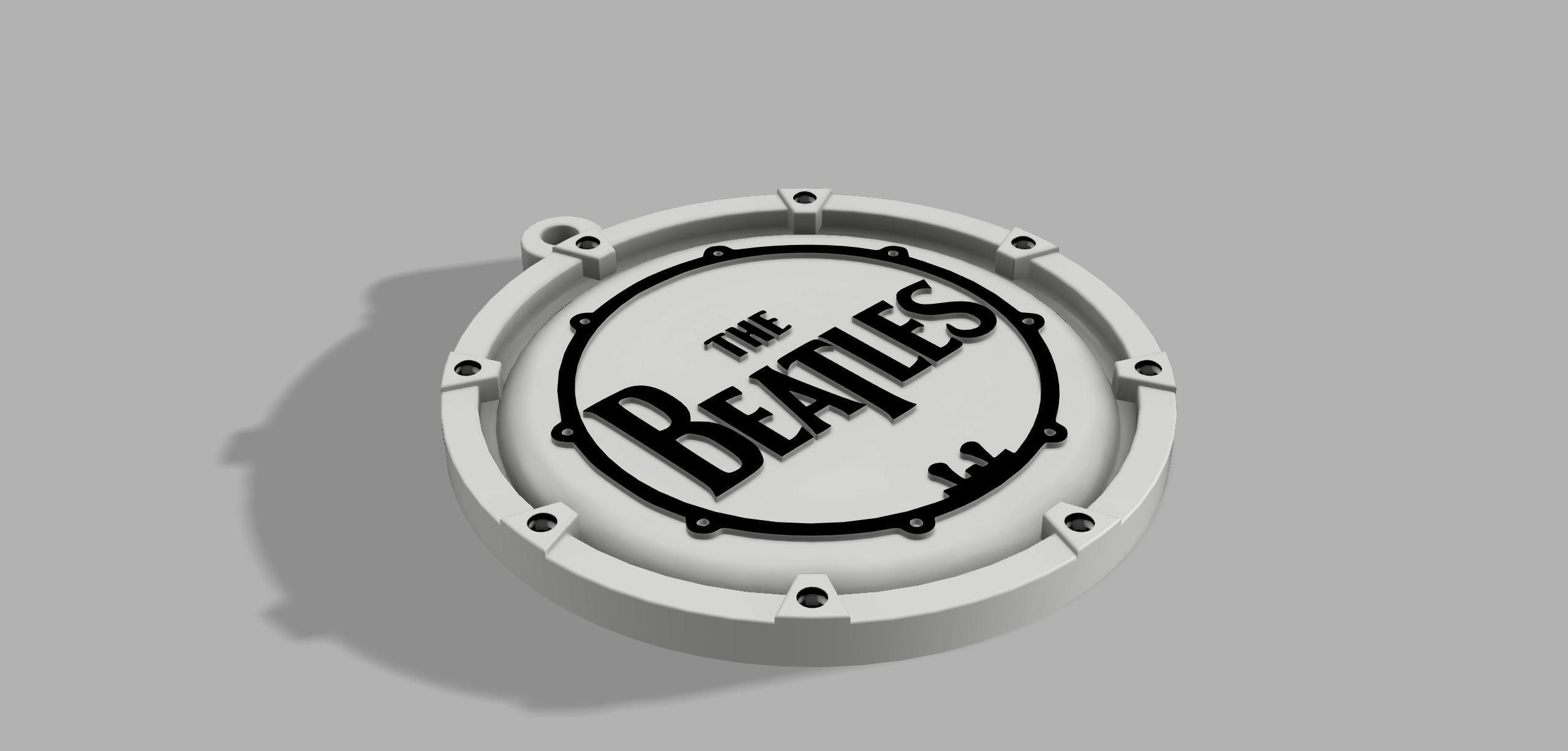 The Beatles Drum Logo Medallion Keychain 3D print model_6