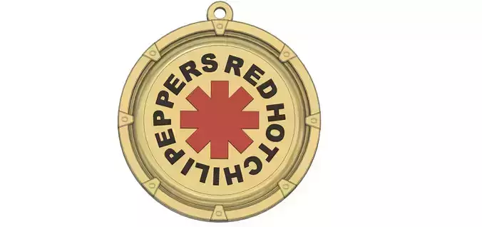 Red Hot Chili Peppers Medallion Keychain 3D print model