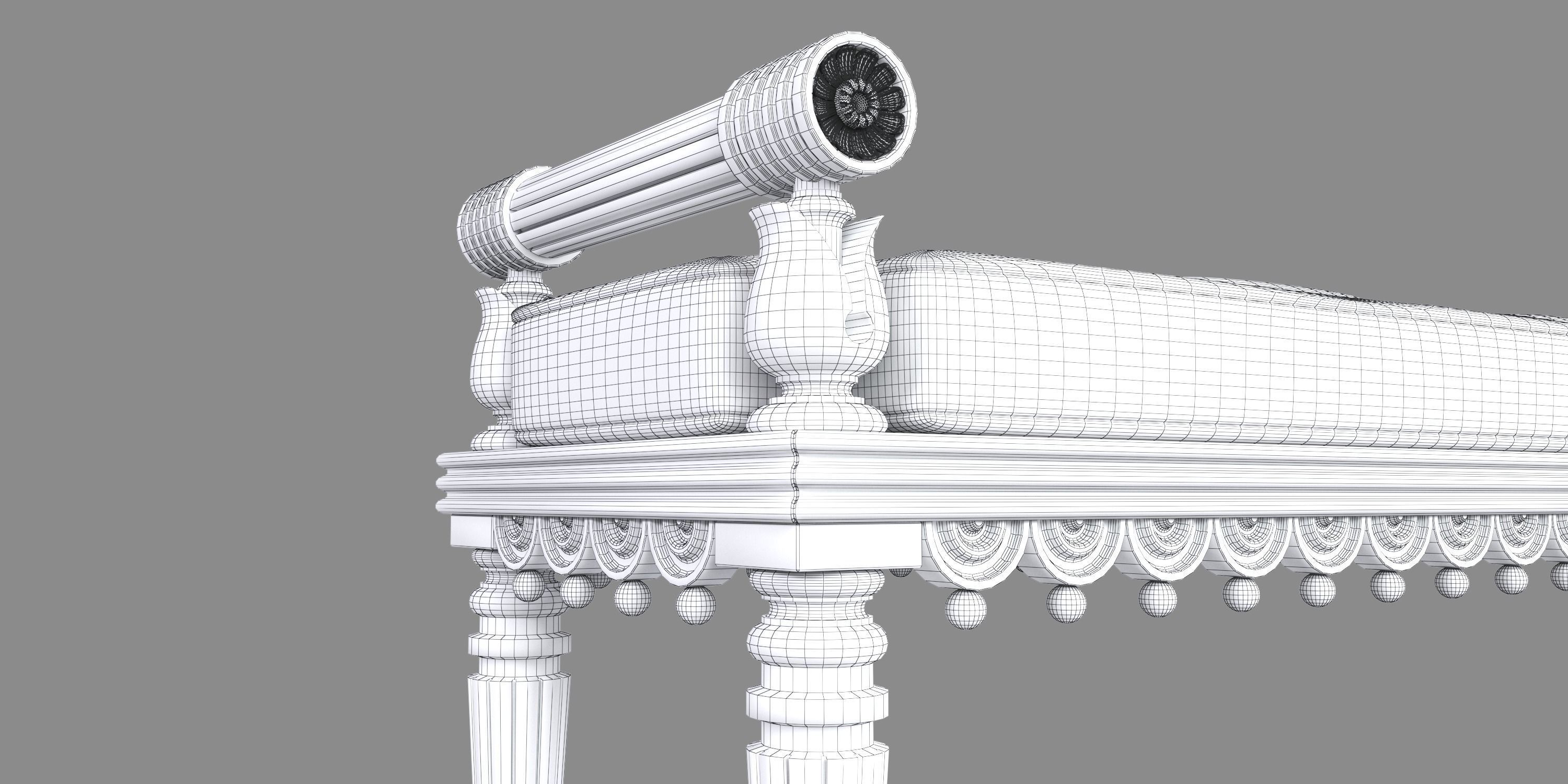 REGENCY STYLE HALL BENCH 3D model_15