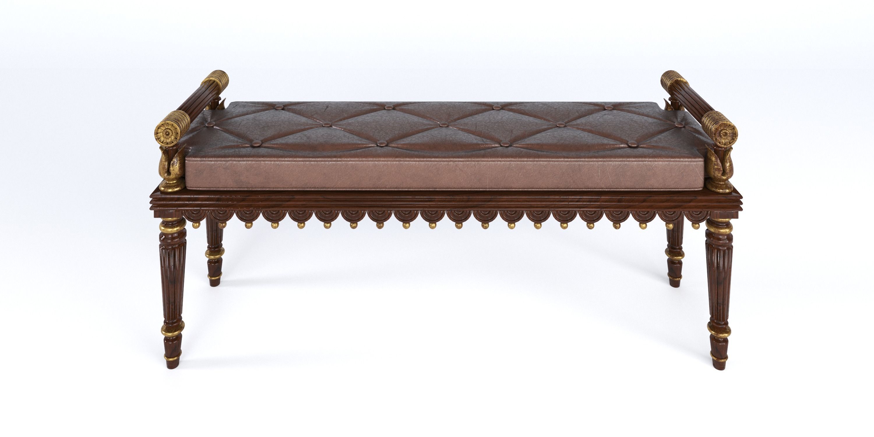 REGENCY STYLE HALL BENCH 3D model_9