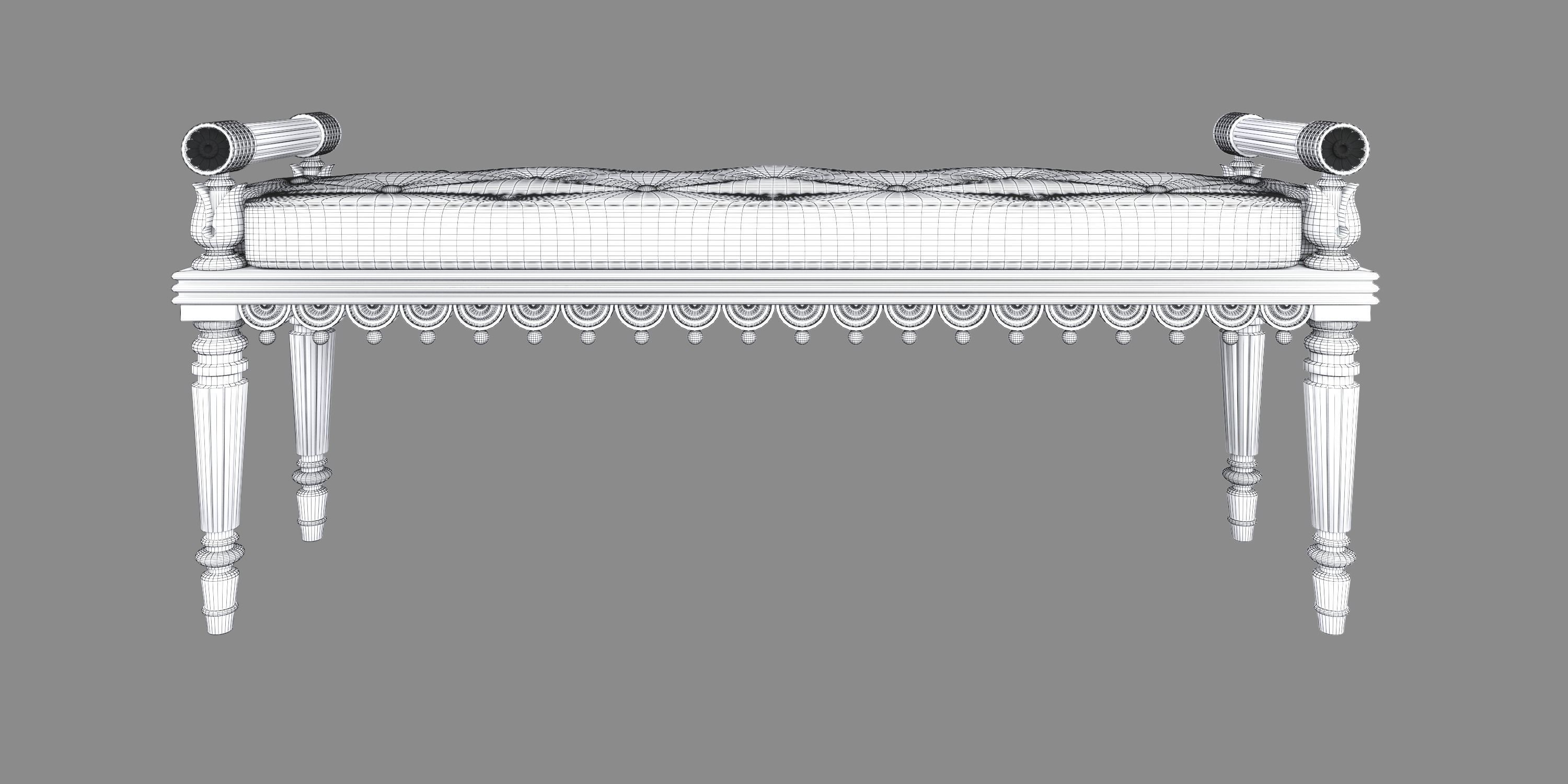REGENCY STYLE HALL BENCH 3D model_10