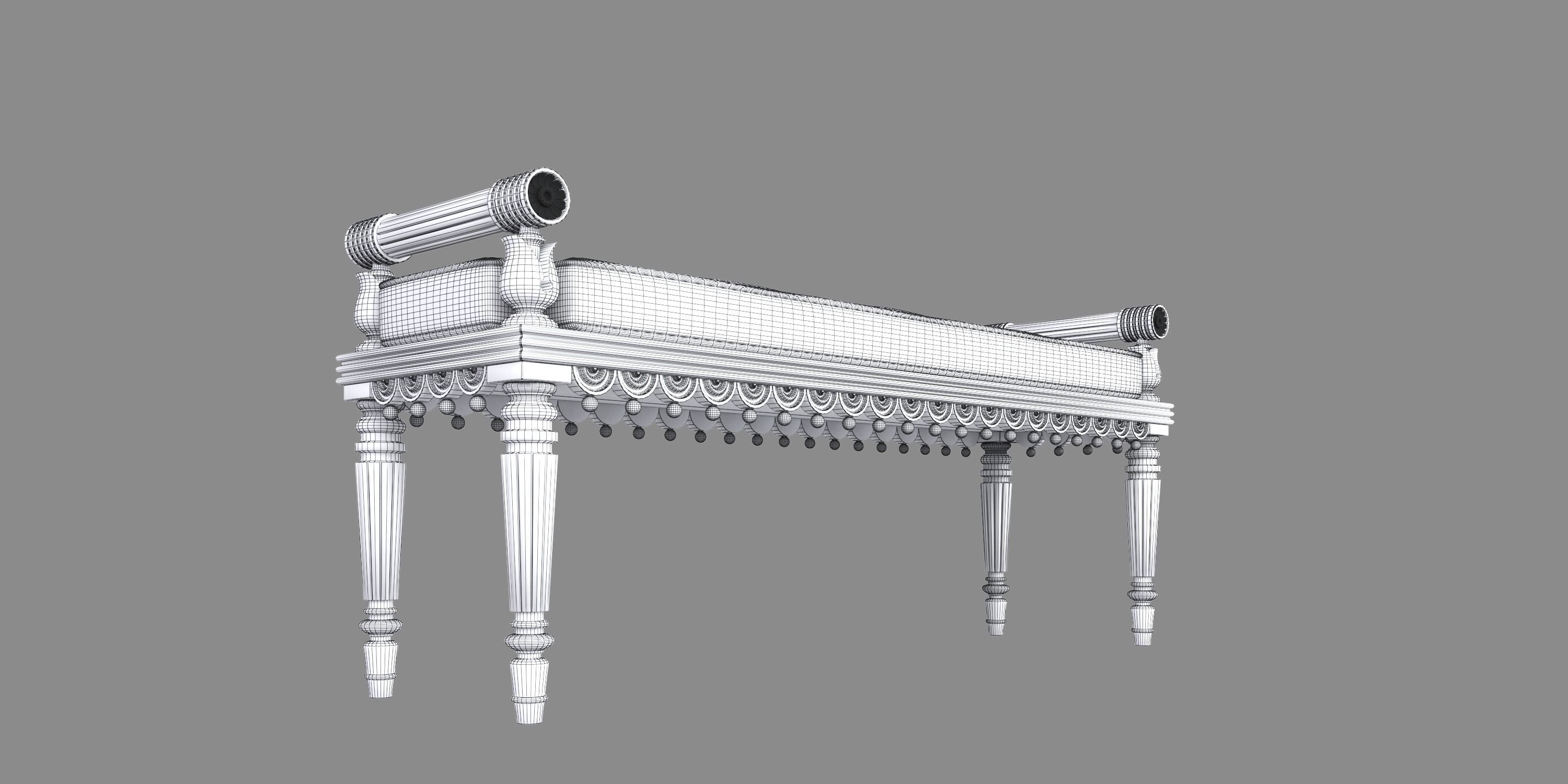 REGENCY STYLE HALL BENCH 3D model_11