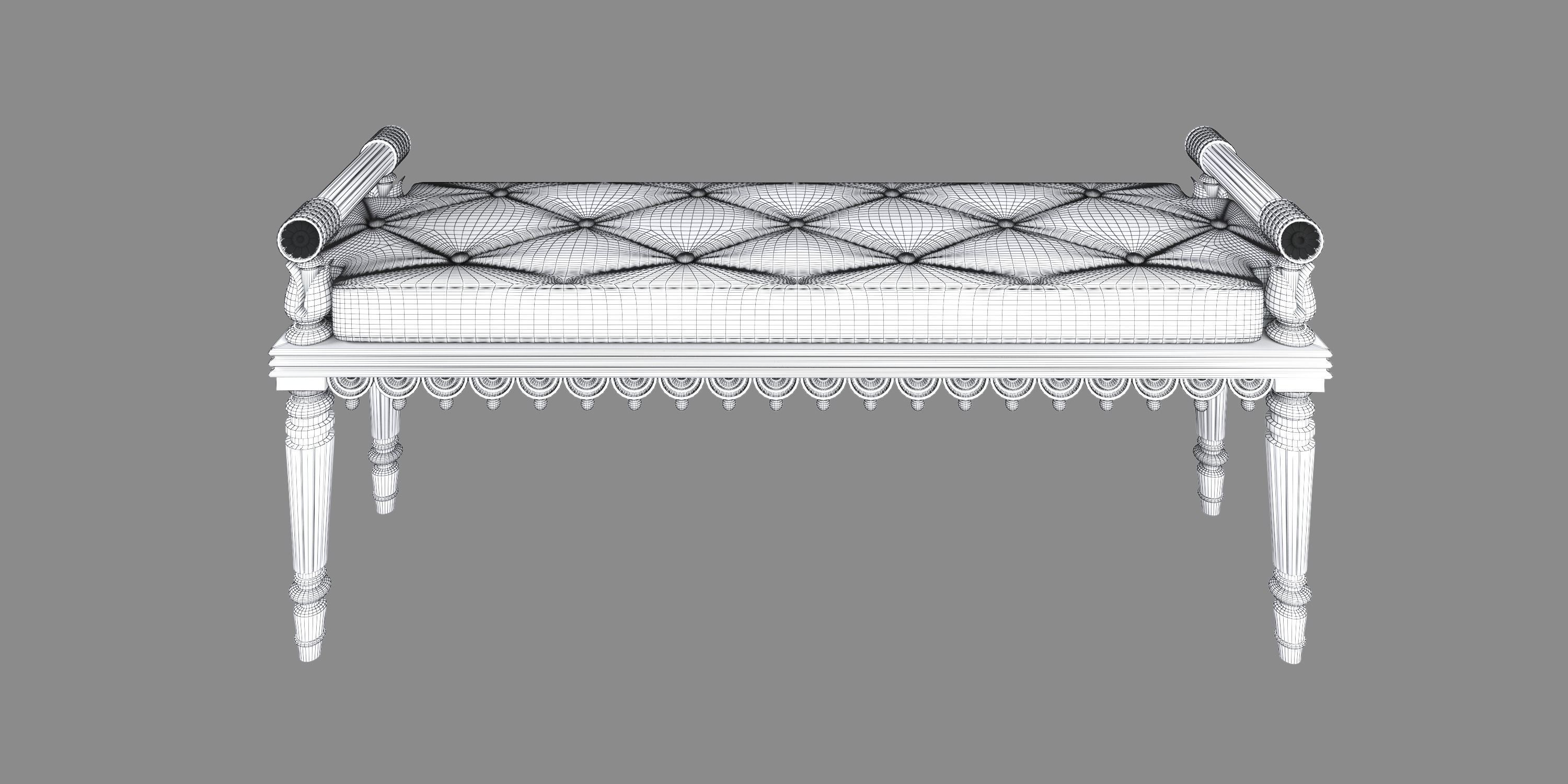 REGENCY STYLE HALL BENCH 3D model_16