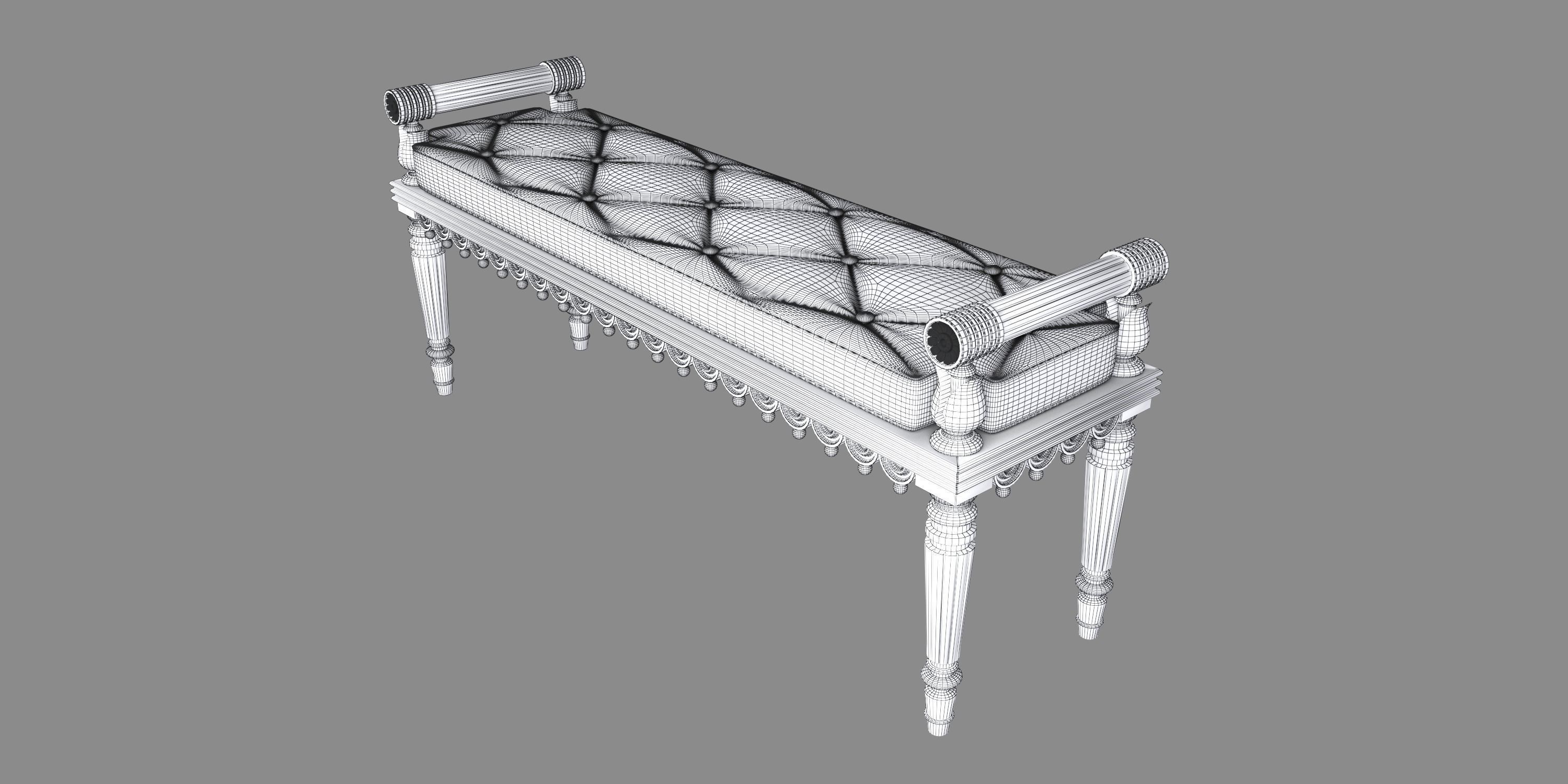 REGENCY STYLE HALL BENCH 3D model_13