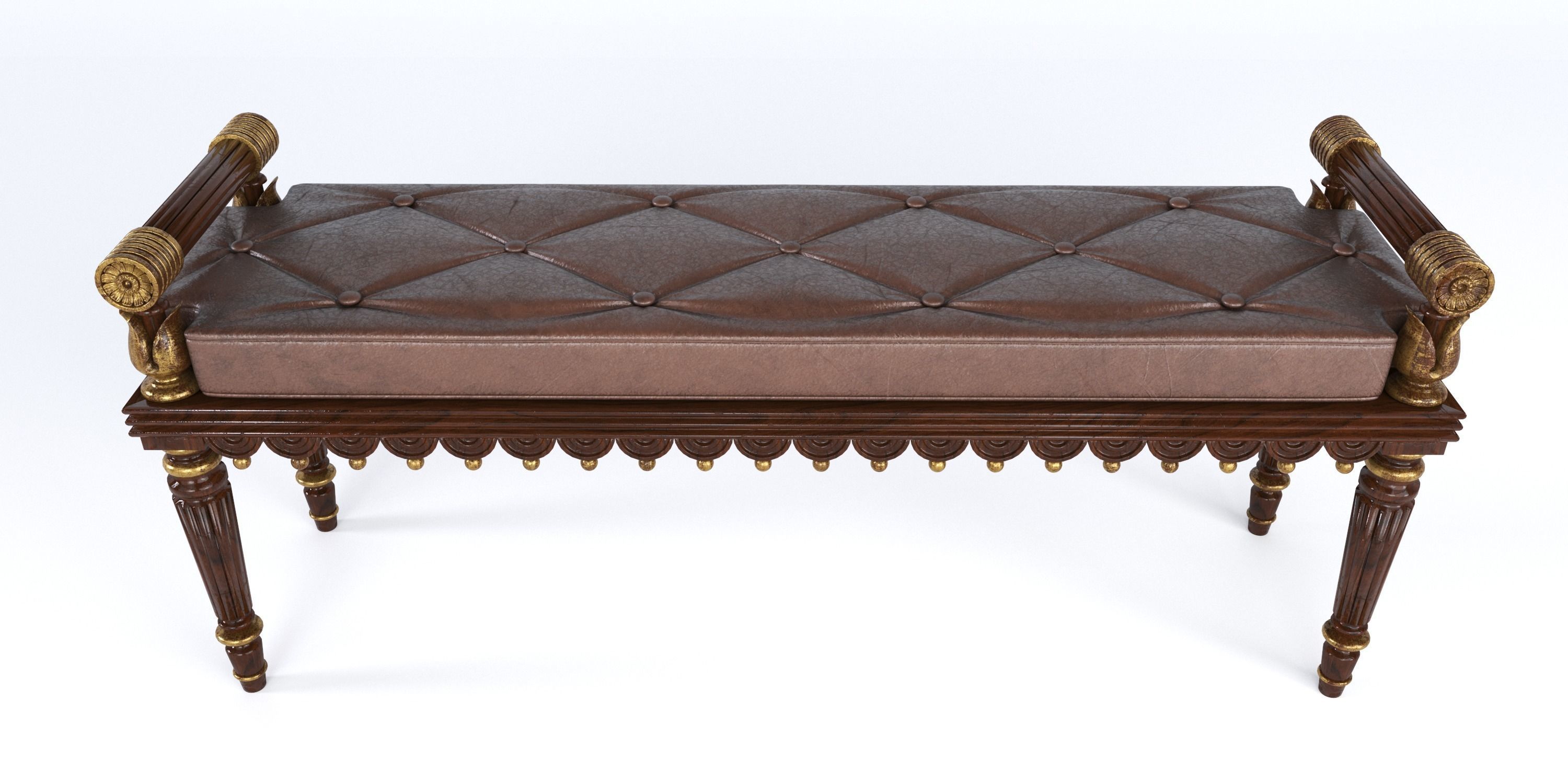 REGENCY STYLE HALL BENCH 3D model_4