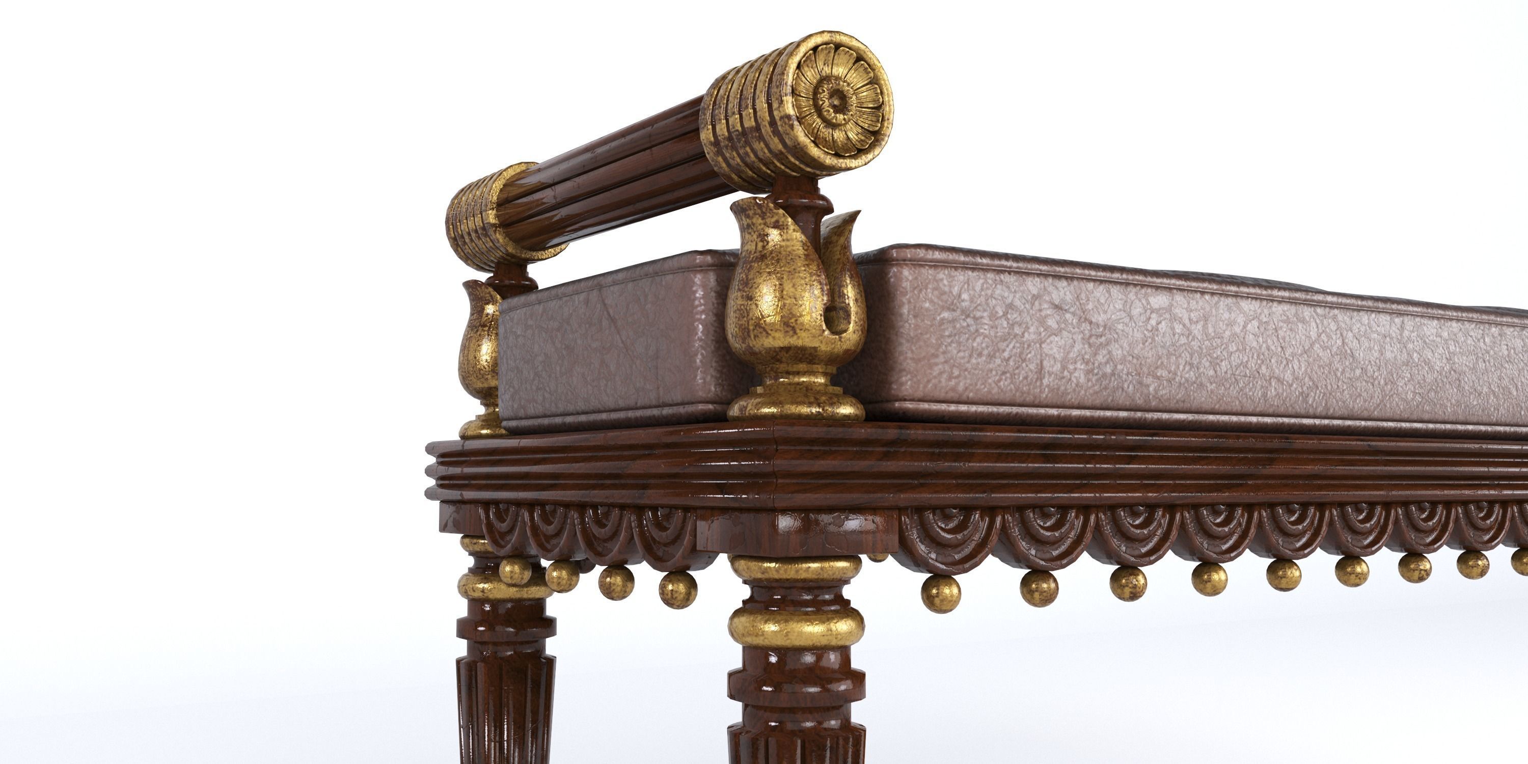 REGENCY STYLE HALL BENCH 3D model_8