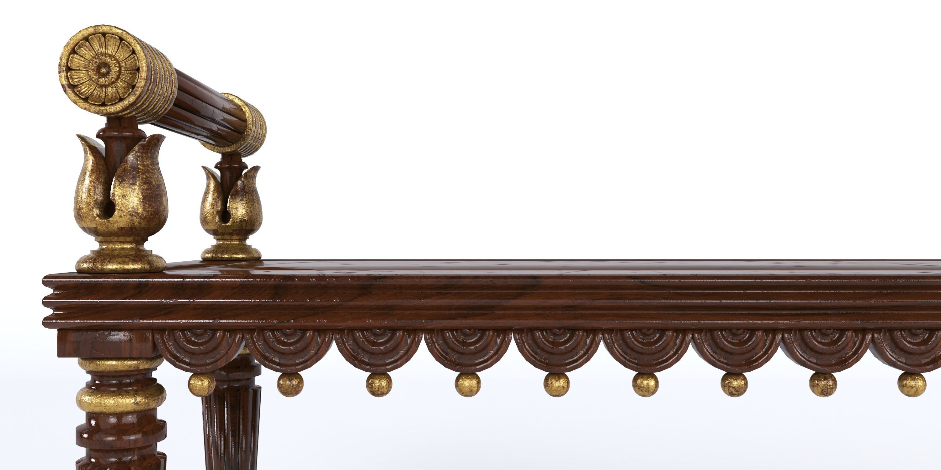 REGENCY STYLE HALL BENCH 3D model_7