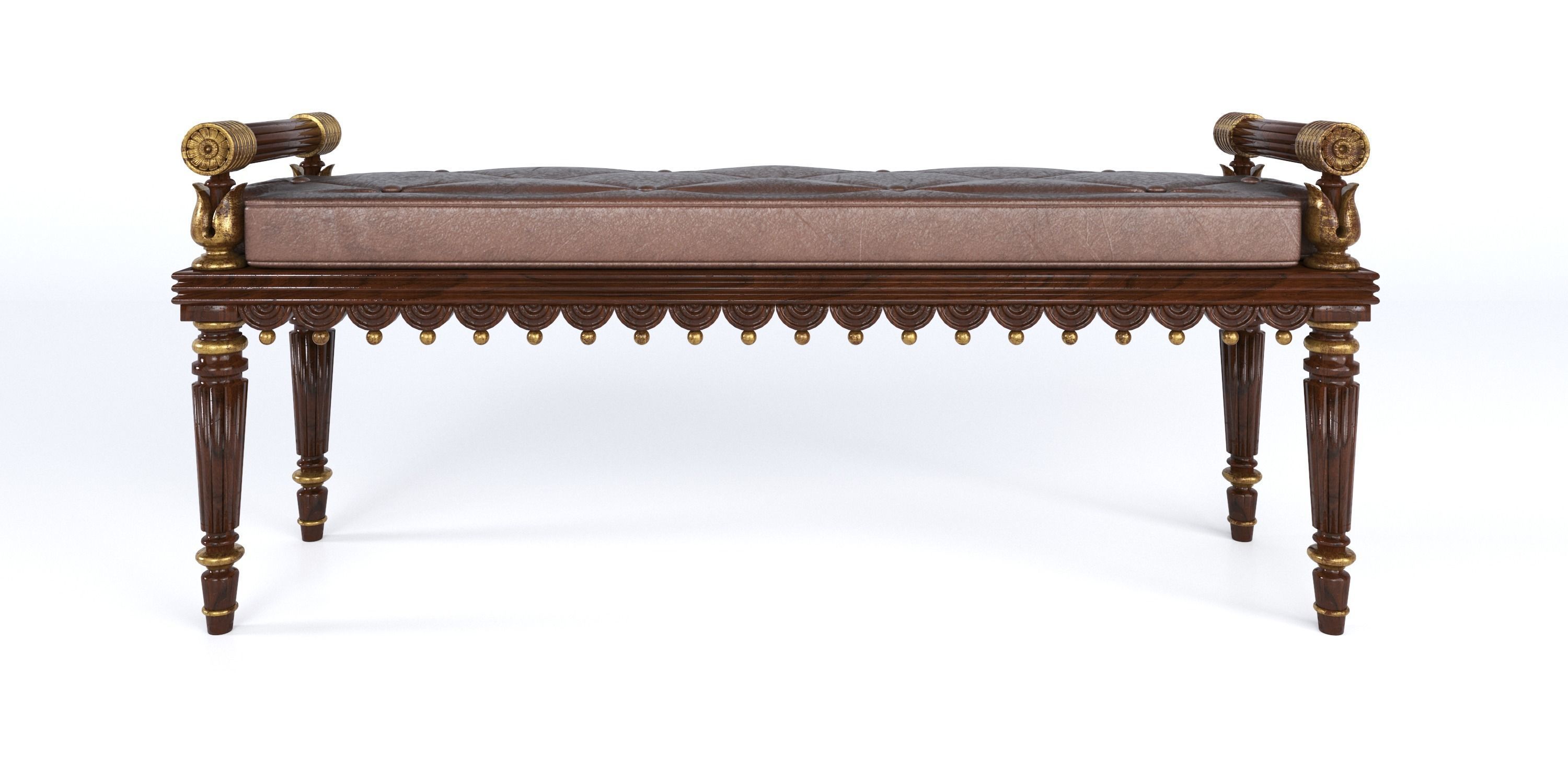 REGENCY STYLE HALL BENCH 3D model_2