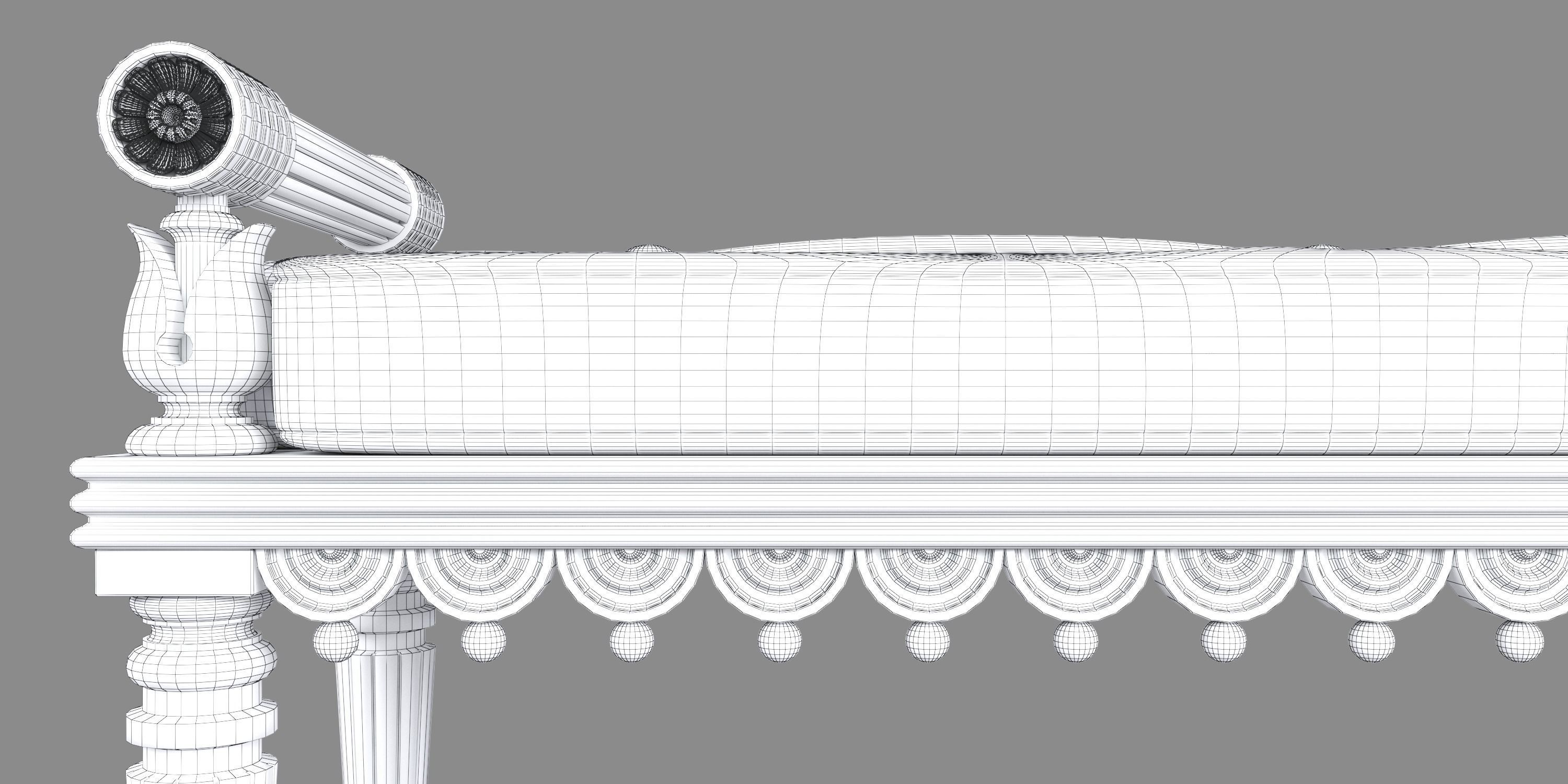 REGENCY STYLE HALL BENCH 3D model_14