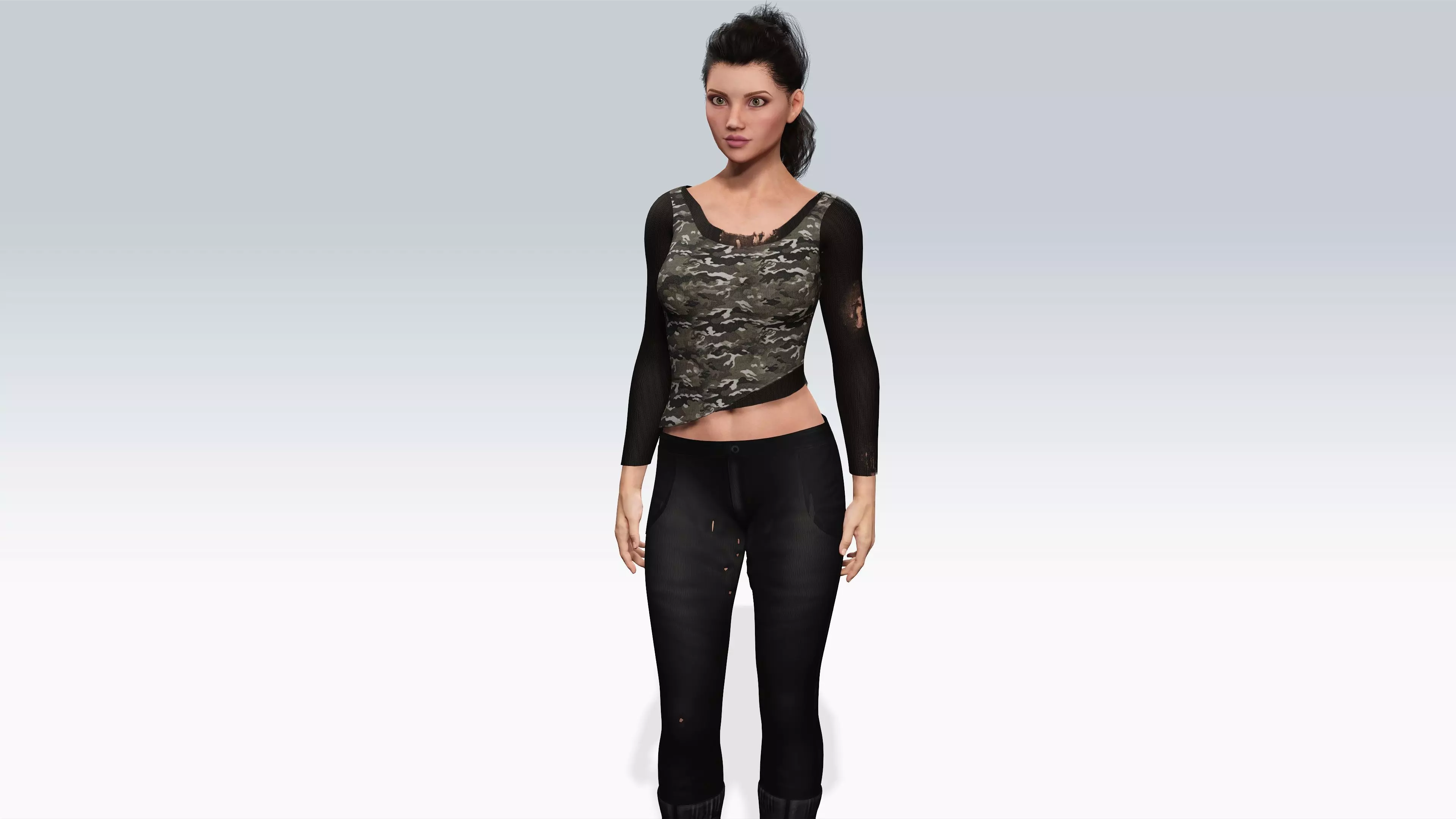 Sexy Character - Fully Rigged 3D model  Low-poly 3D model_0