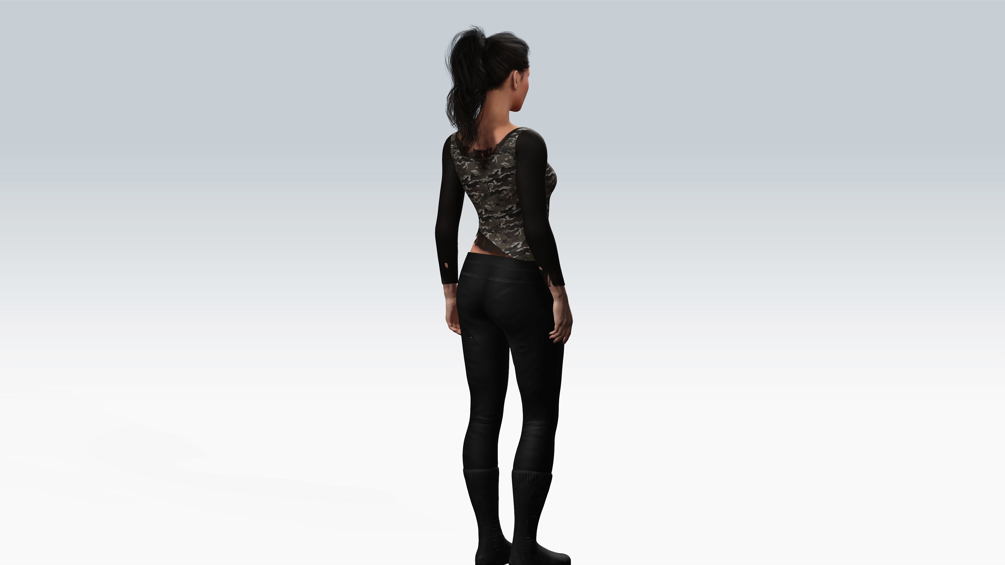 Sexy Character - Fully Rigged 3D model  Low-poly 3D model_6