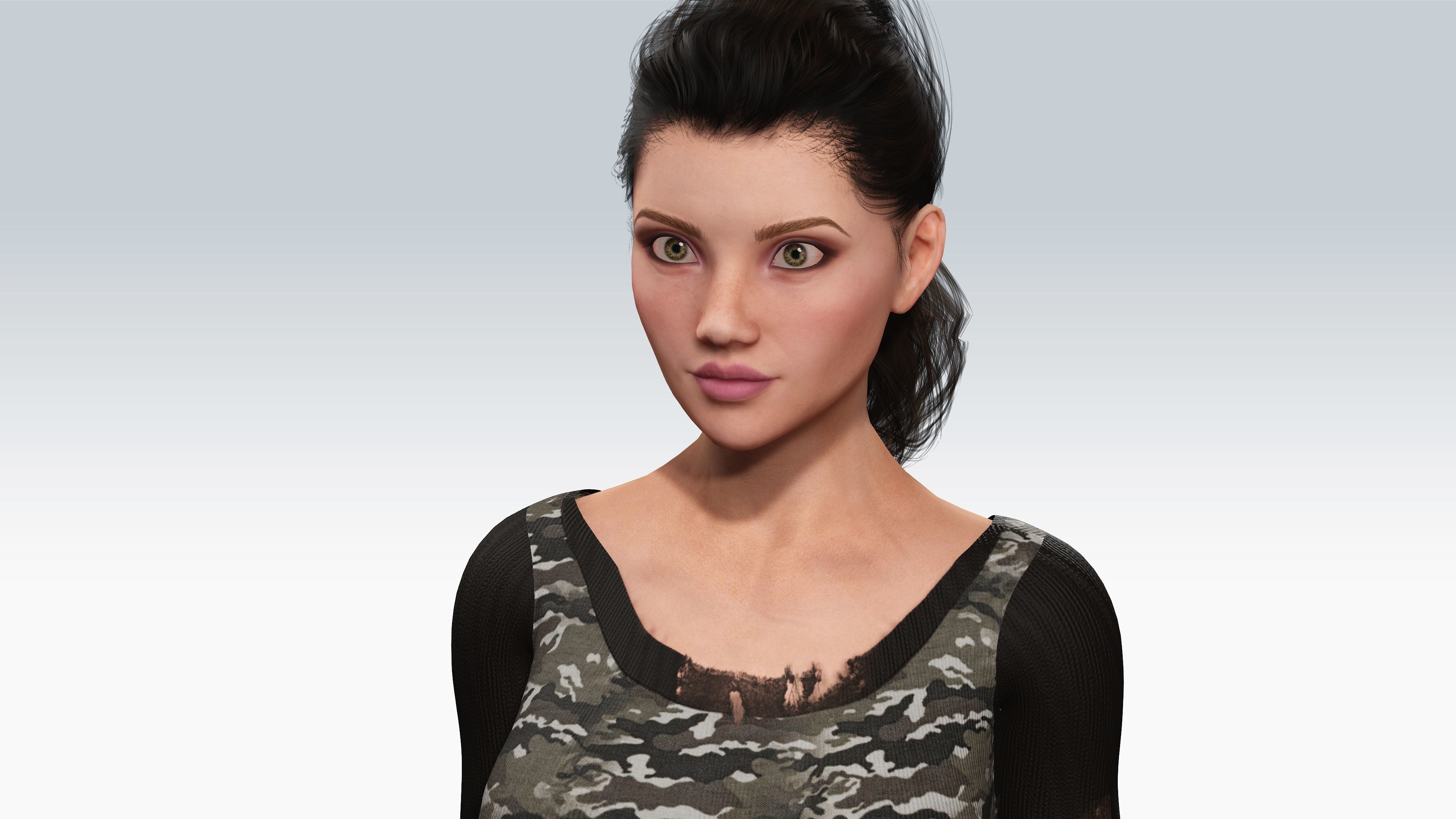 Sexy Character - Fully Rigged 3D model  Low-poly 3D model_2