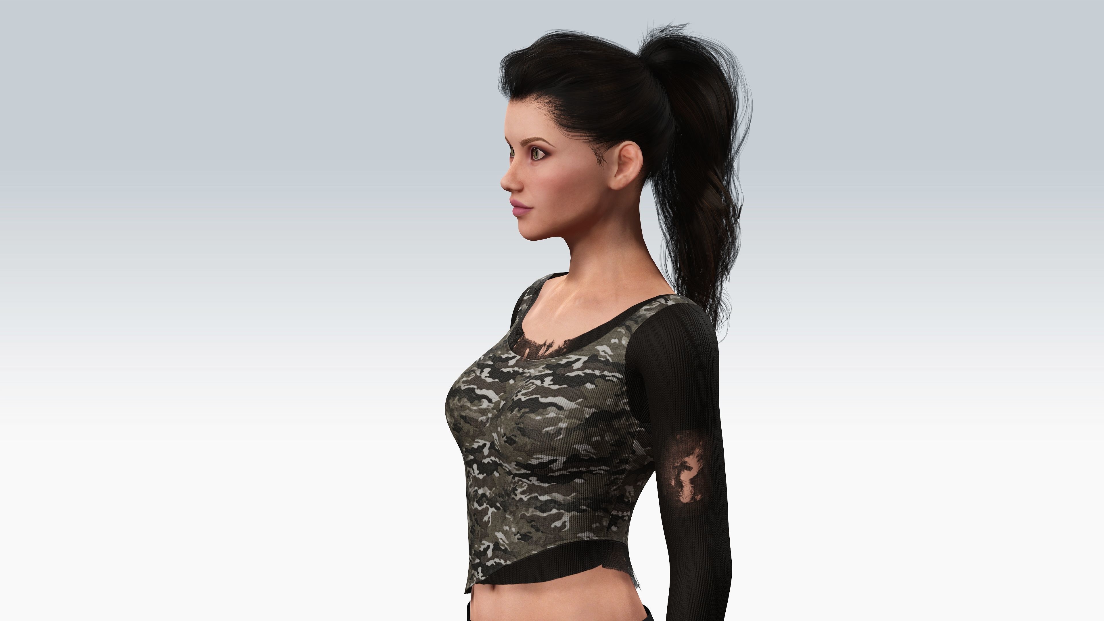 Sexy Character - Fully Rigged 3D model  Low-poly 3D model_4