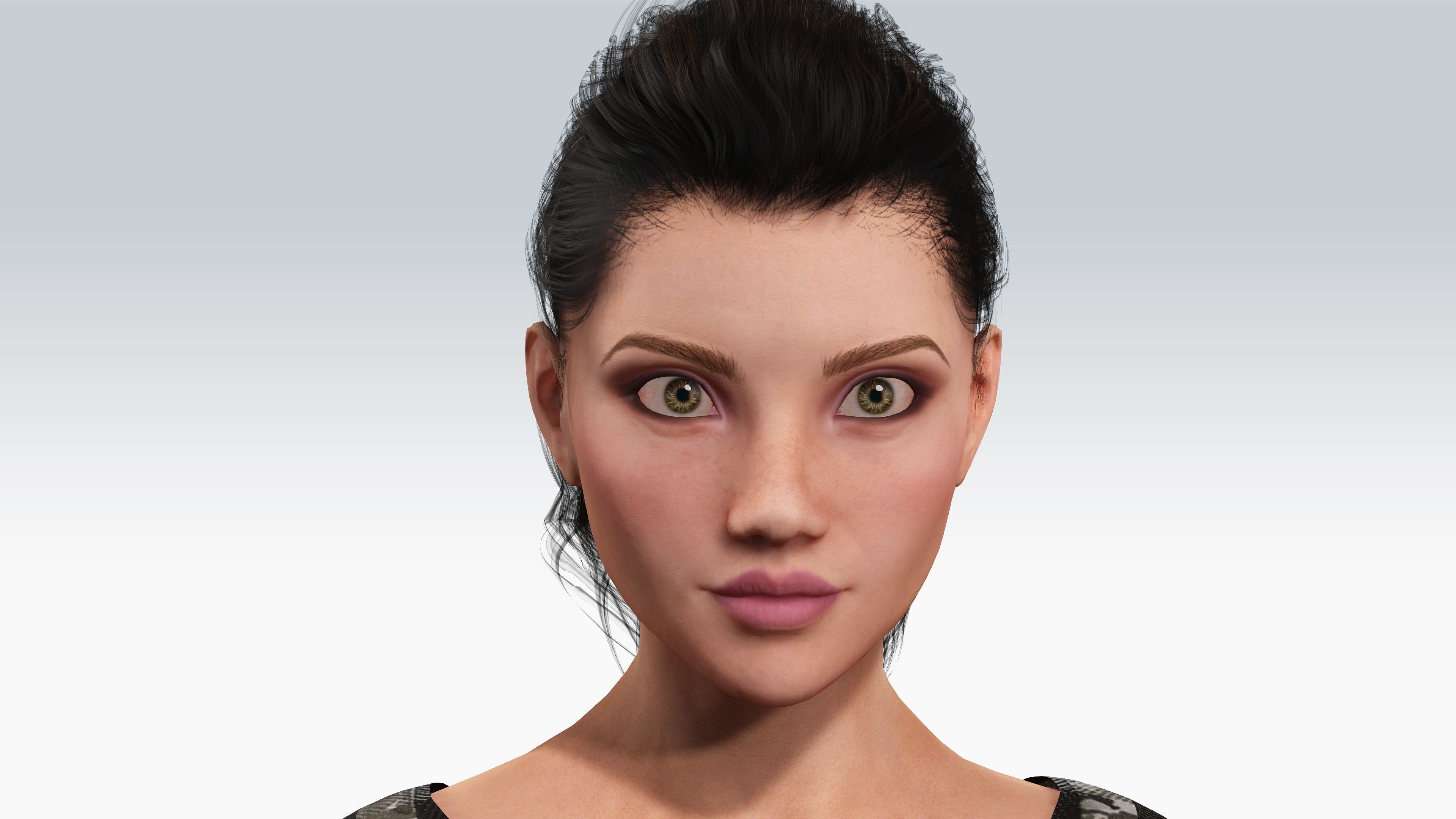 Sexy Character - Fully Rigged 3D model  Low-poly 3D model_3