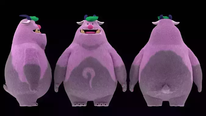 Bubblegum Bear 3D Character Model For Animation 