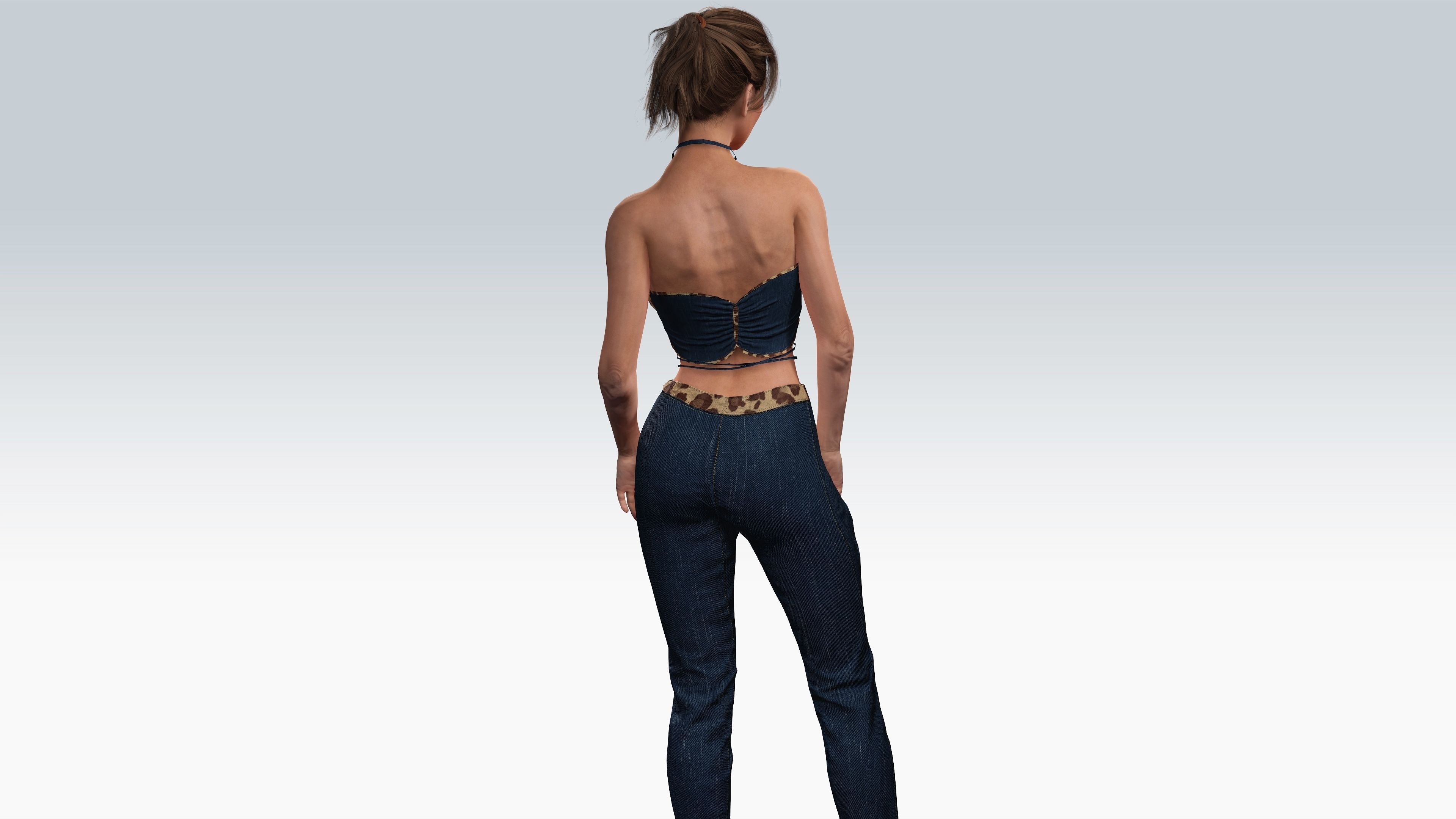 Sexy Character - Fully Rigged 3D model Low-poly 3D model_6