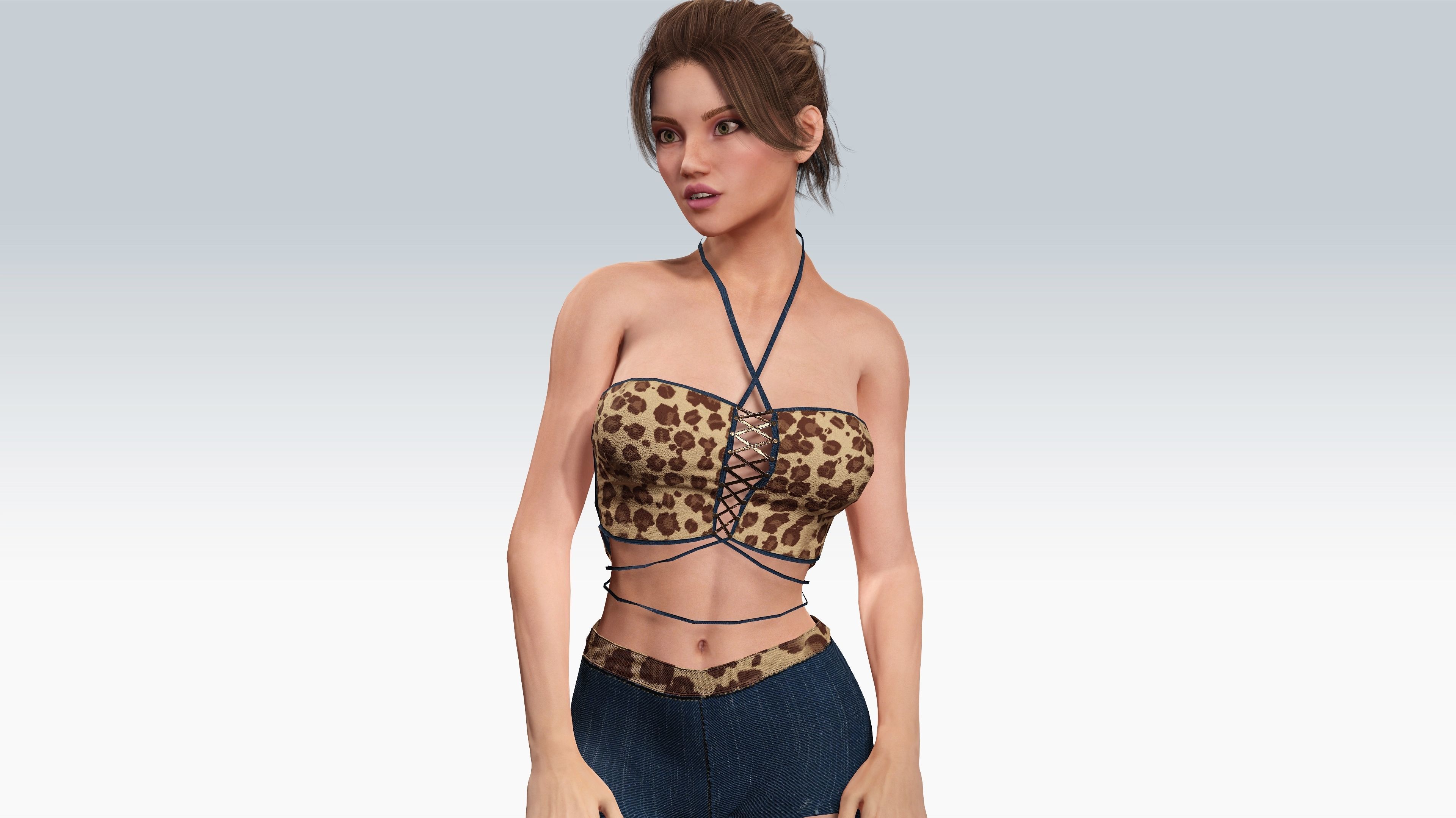 Sexy Character - Fully Rigged 3D model Low-poly 3D model_2