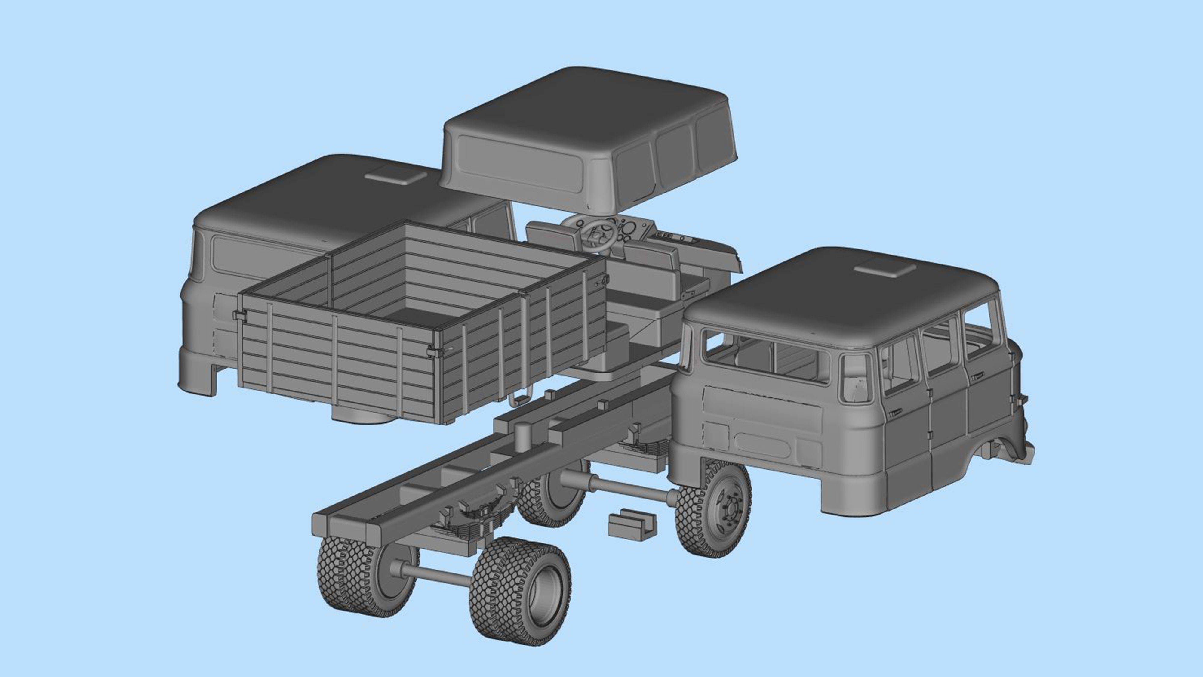 IFA W50 BTP Langkabine bautruppfahrzeug 3d model stl 3D print model_16