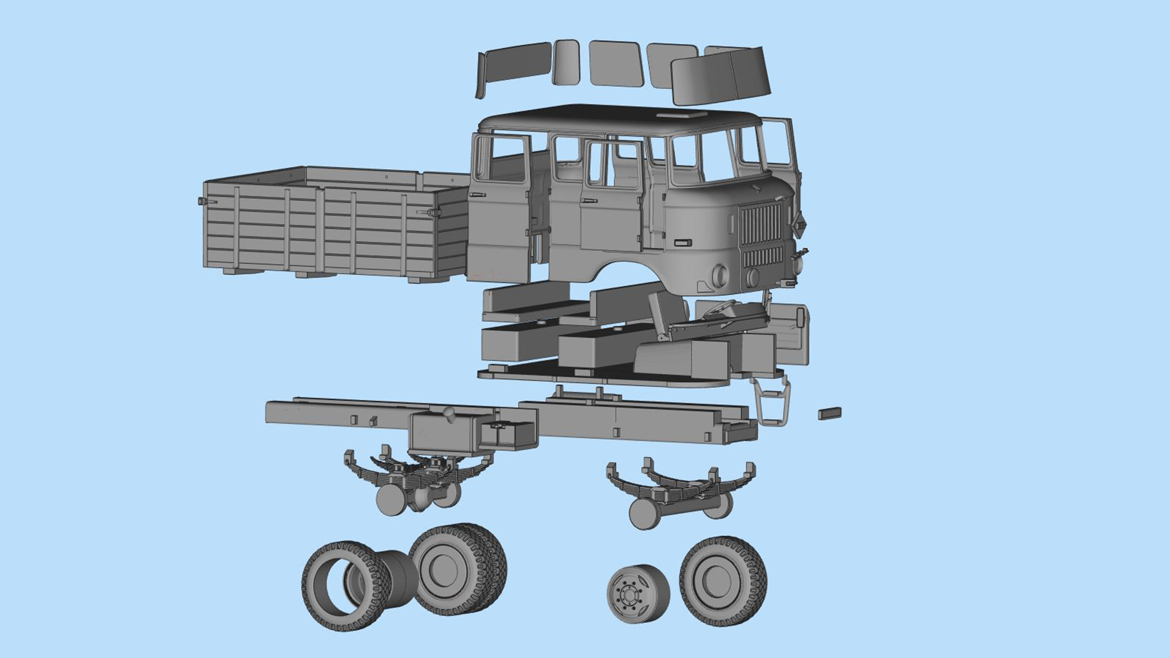IFA W50 BTP Langkabine bautruppfahrzeug 3d model stl 3D print model_9