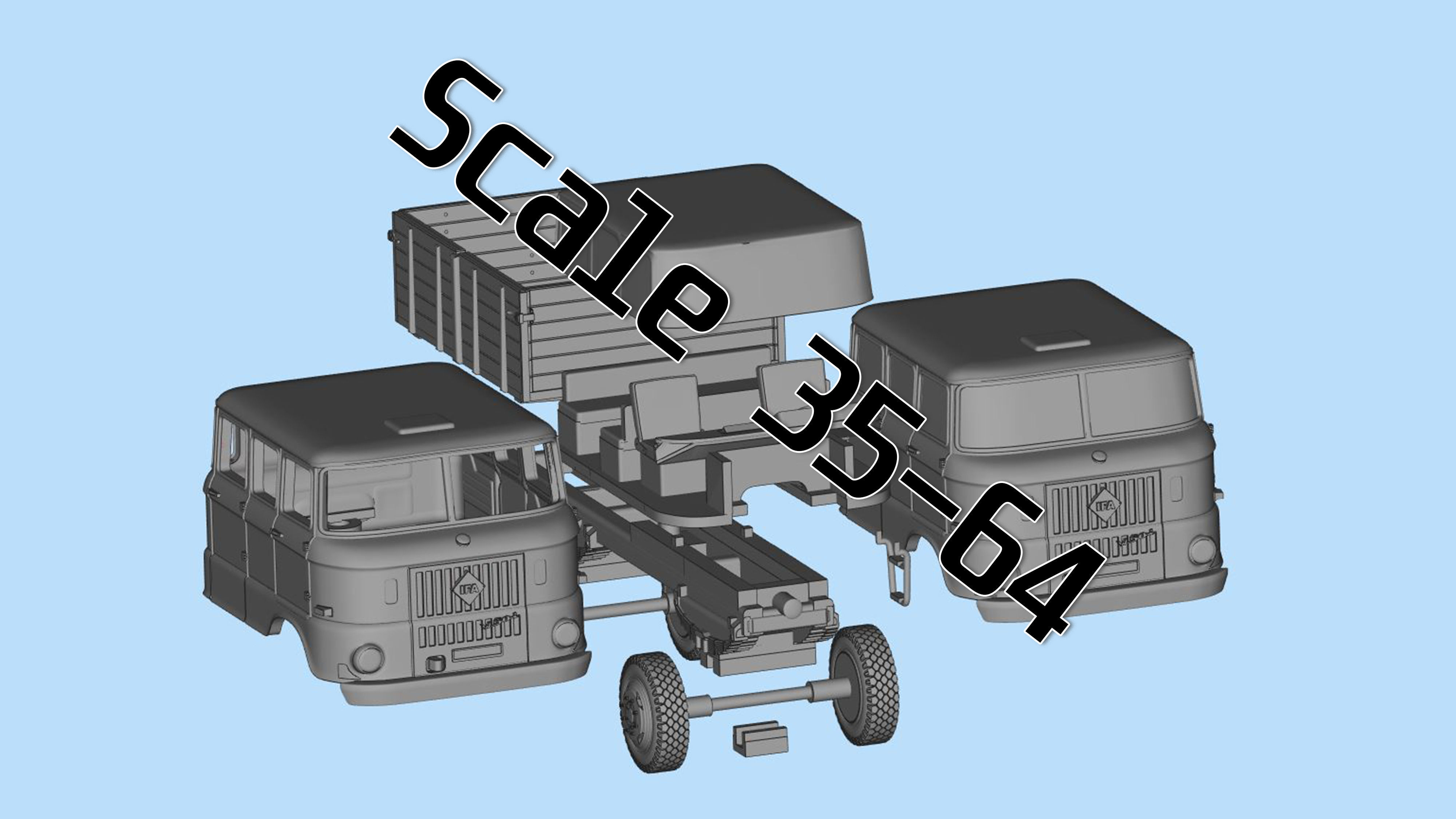 IFA W50 BTP Langkabine bautruppfahrzeug 3d model stl 3D print model_3
