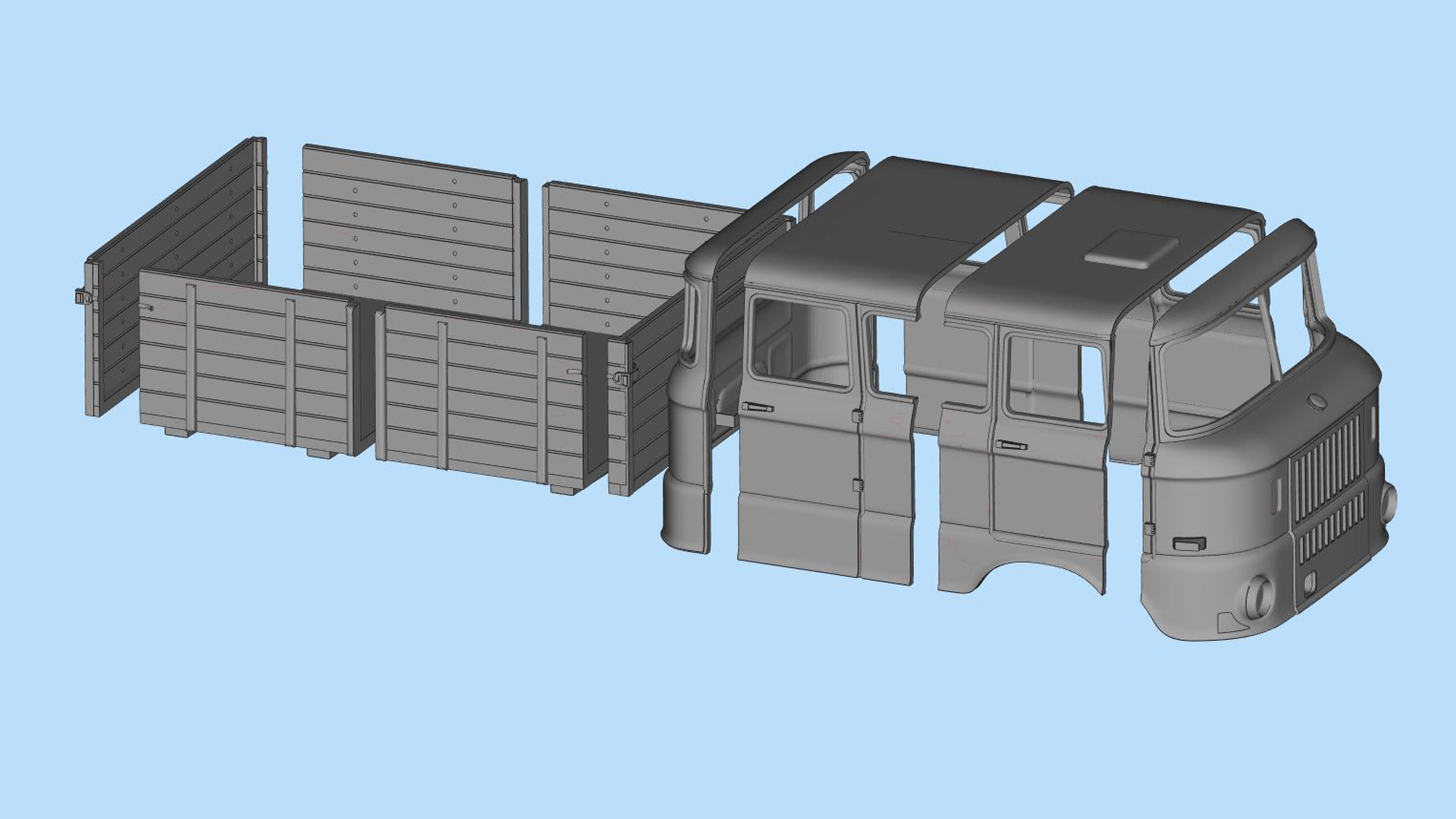 IFA W50 BTP Langkabine bautruppfahrzeug 3d model stl 3D print model_11