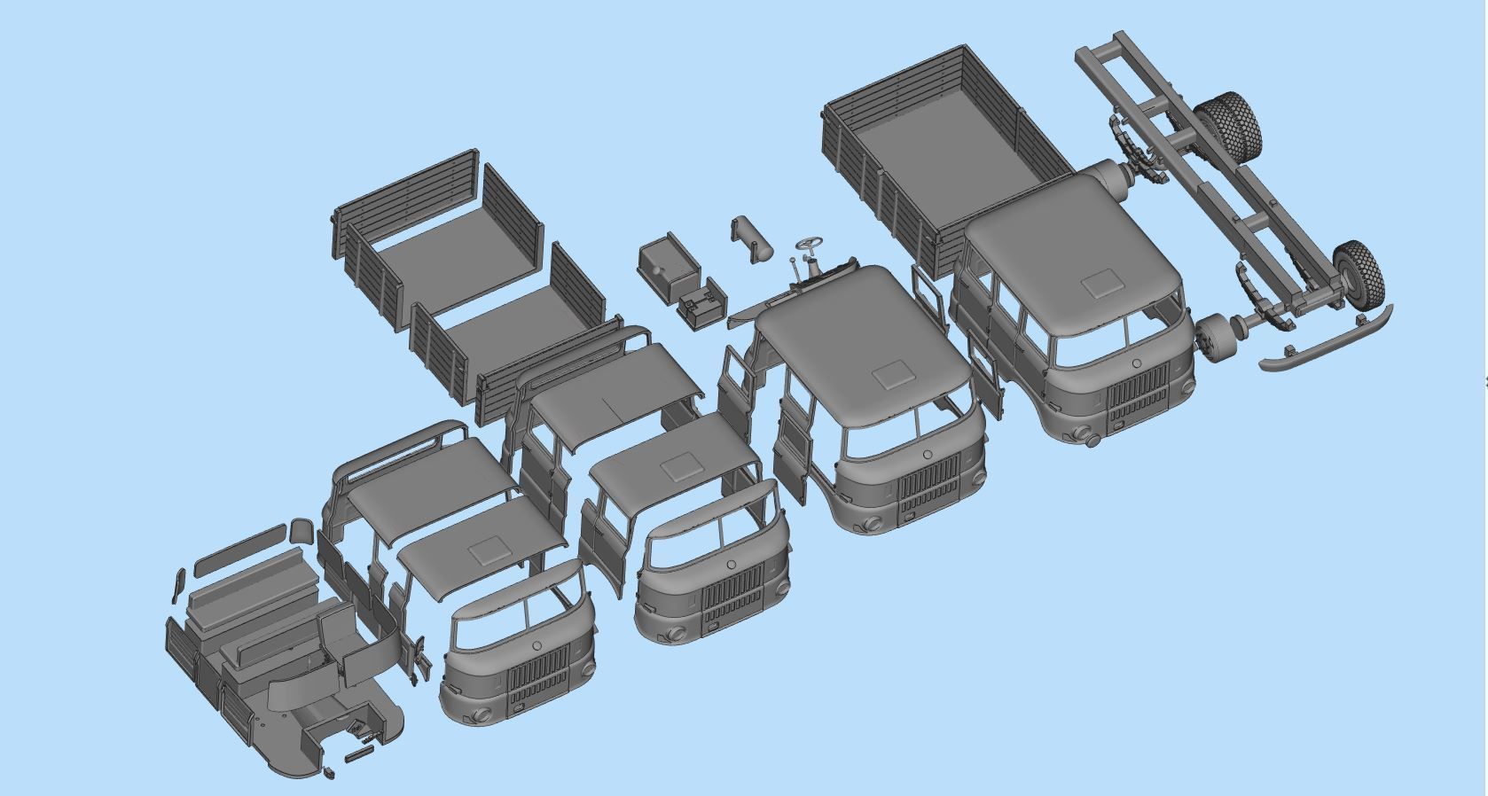 IFA W50 BTP Langkabine bautruppfahrzeug 3d model stl 3D print model_10