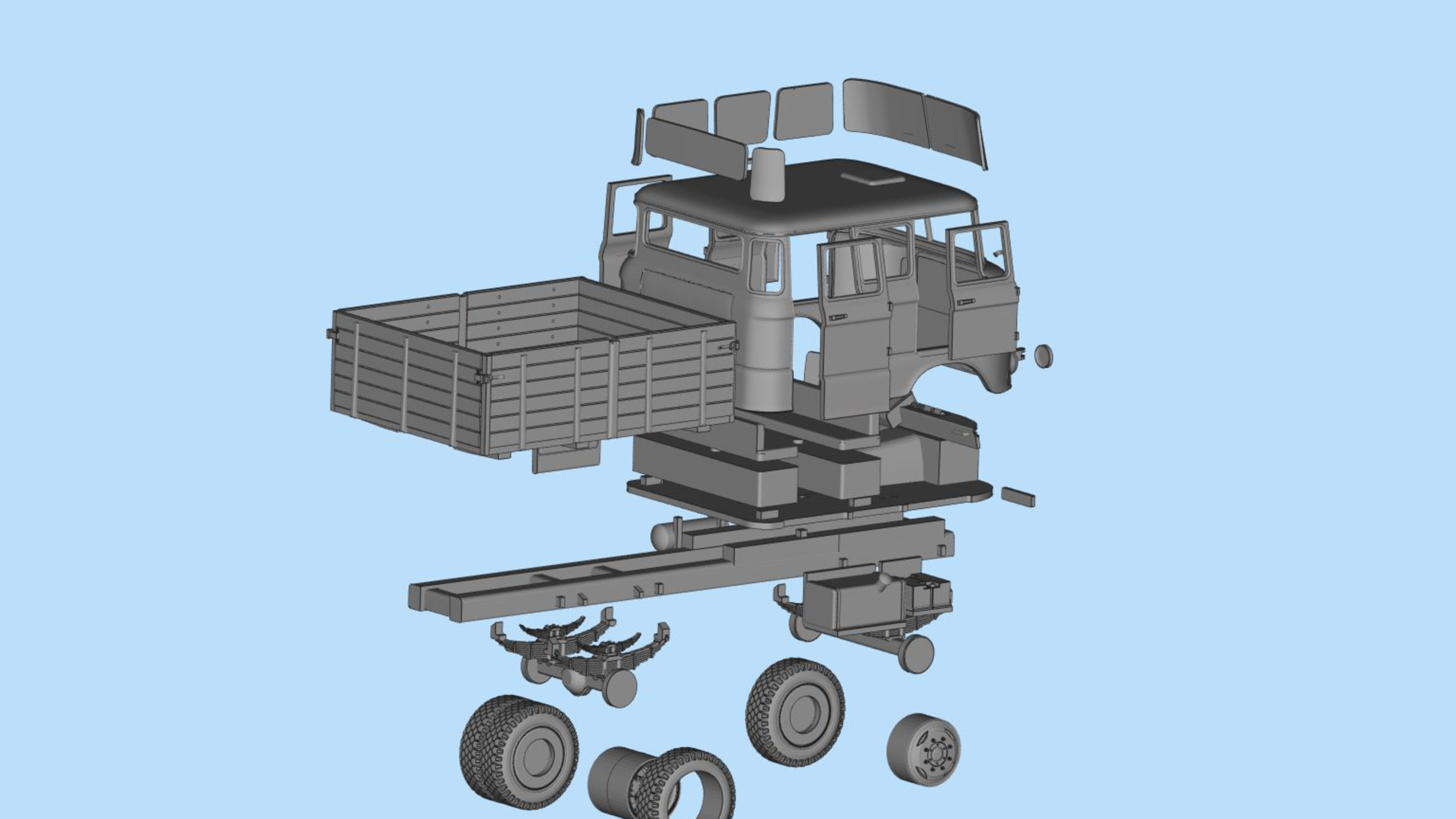 IFA W50 BTP Langkabine bautruppfahrzeug 3d model stl 3D print model_14