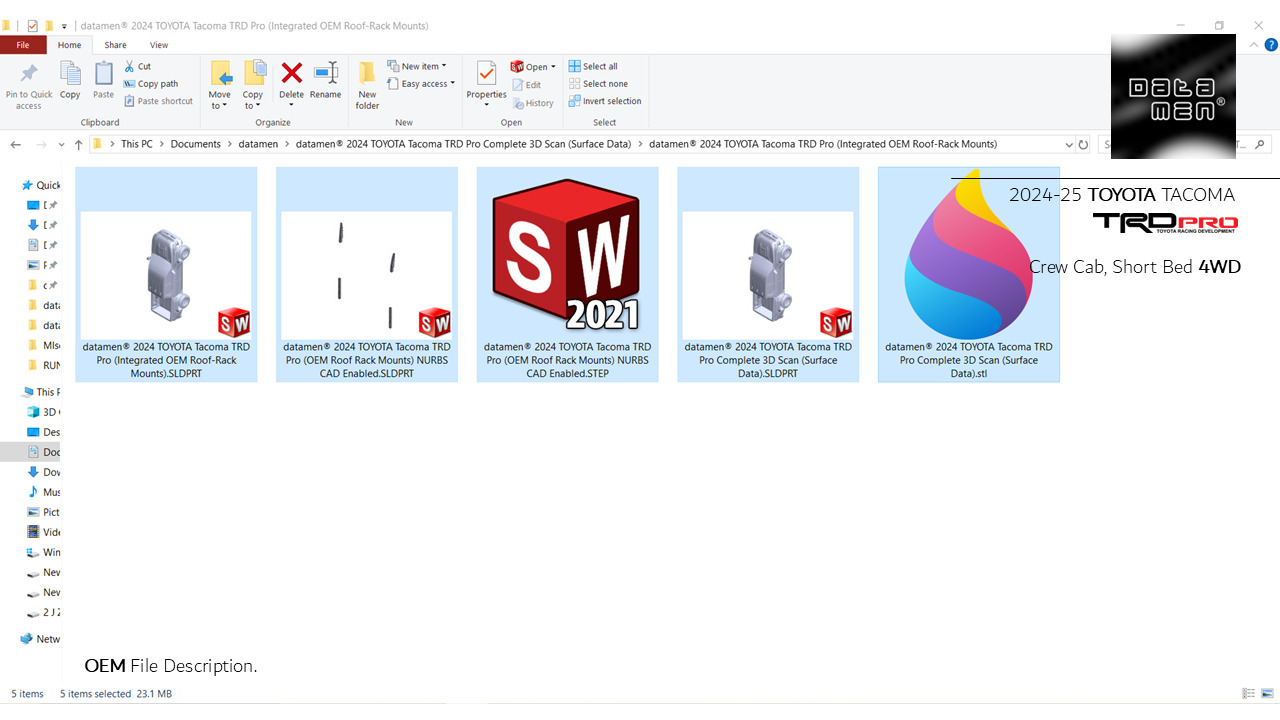 2024 2025 TOYOTA Tacoma TRD Pro 3D Scan Surface Data 3D model_42