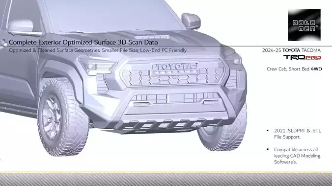2024 2025 TOYOTA Tacoma TRD Pro 3D Scan Surface Data 3D model