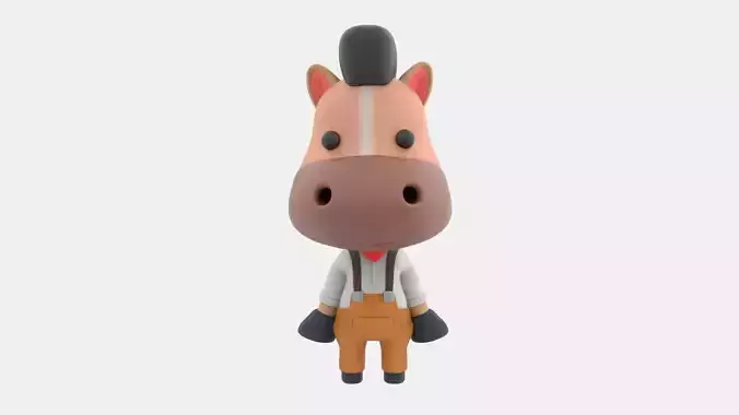 Cute Horse 3D Illustration