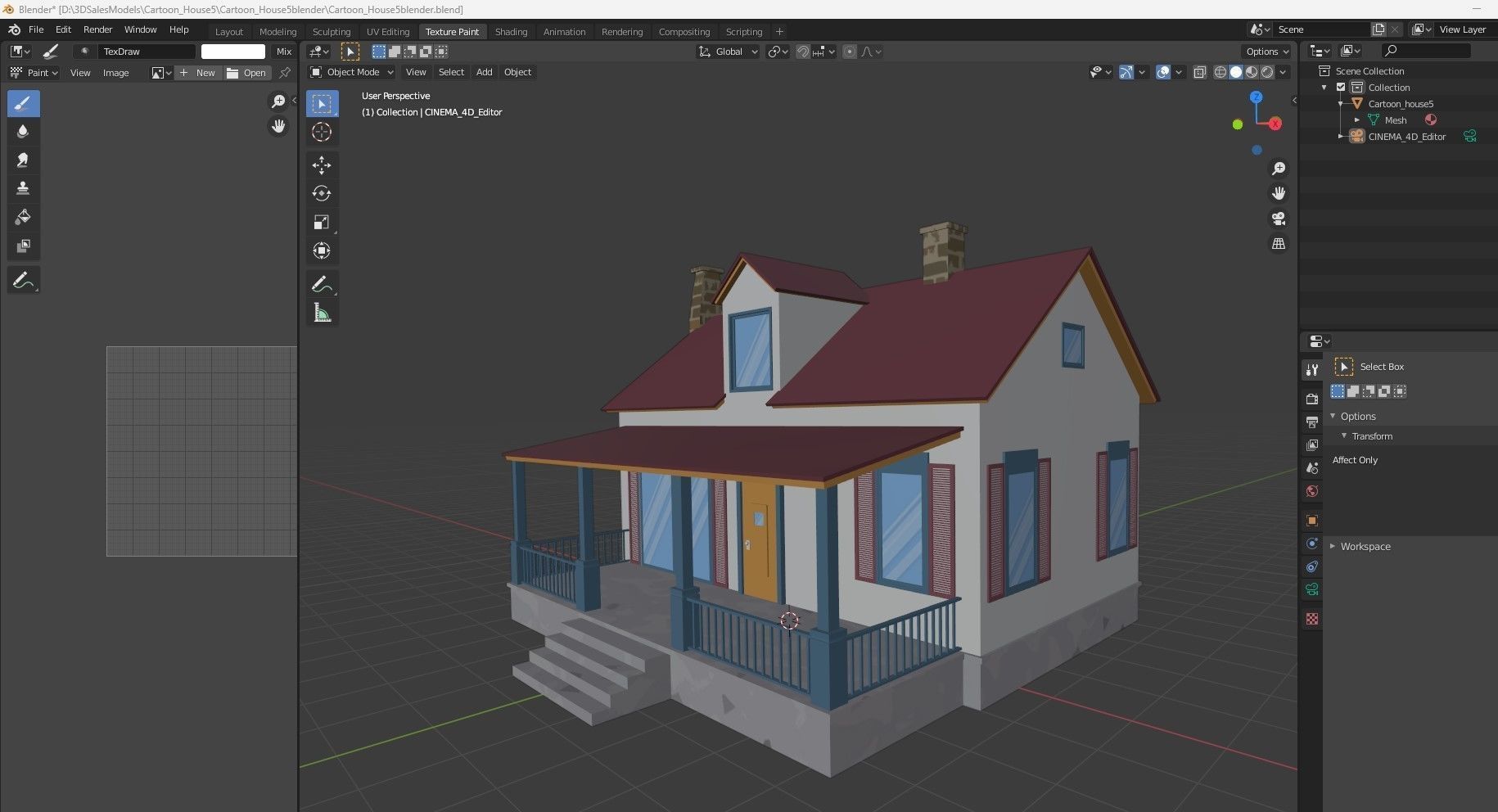 Cartoon House 5 Low-poly 3D model_10