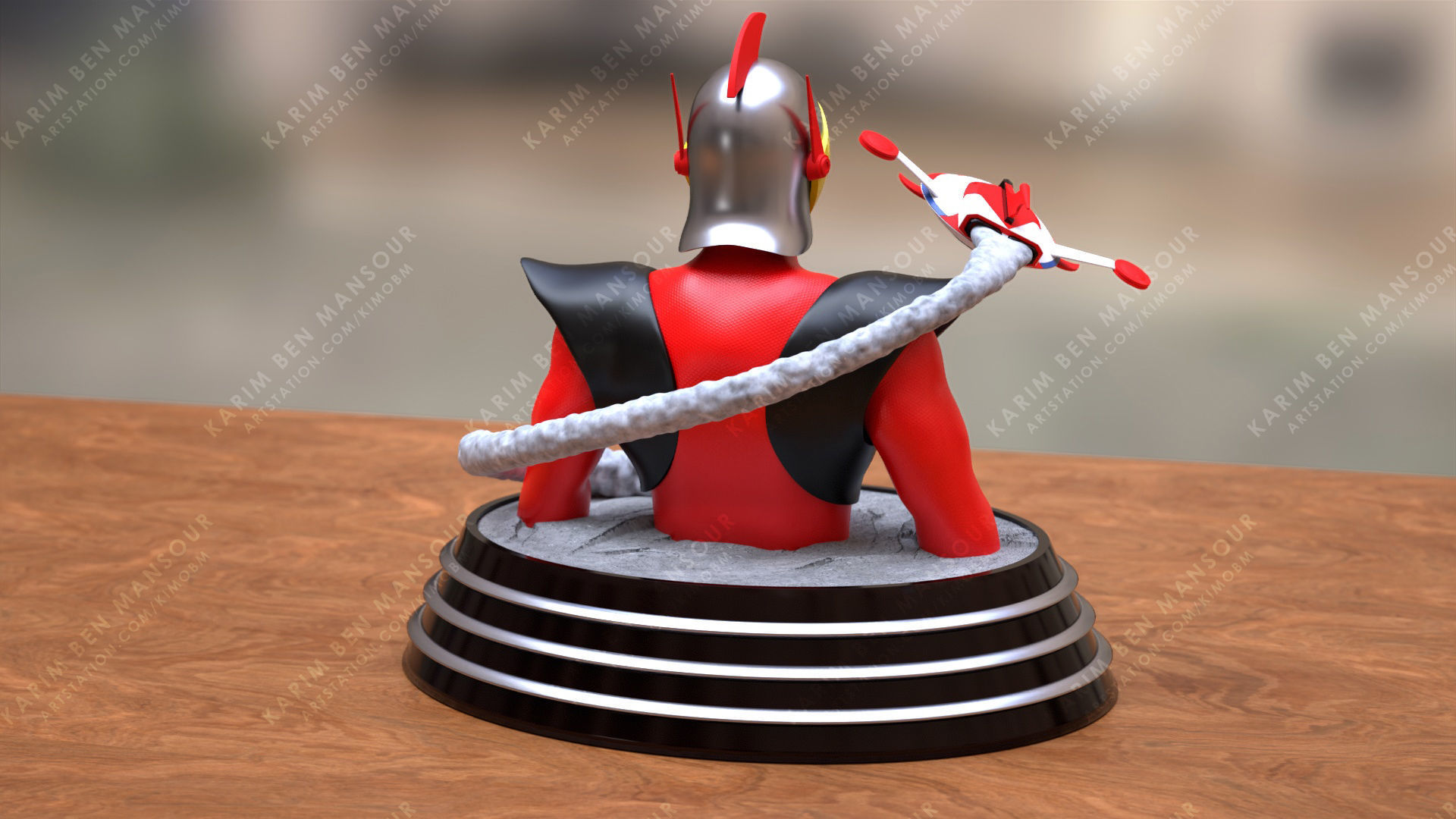 Actarus Bust V2 3D print model_5