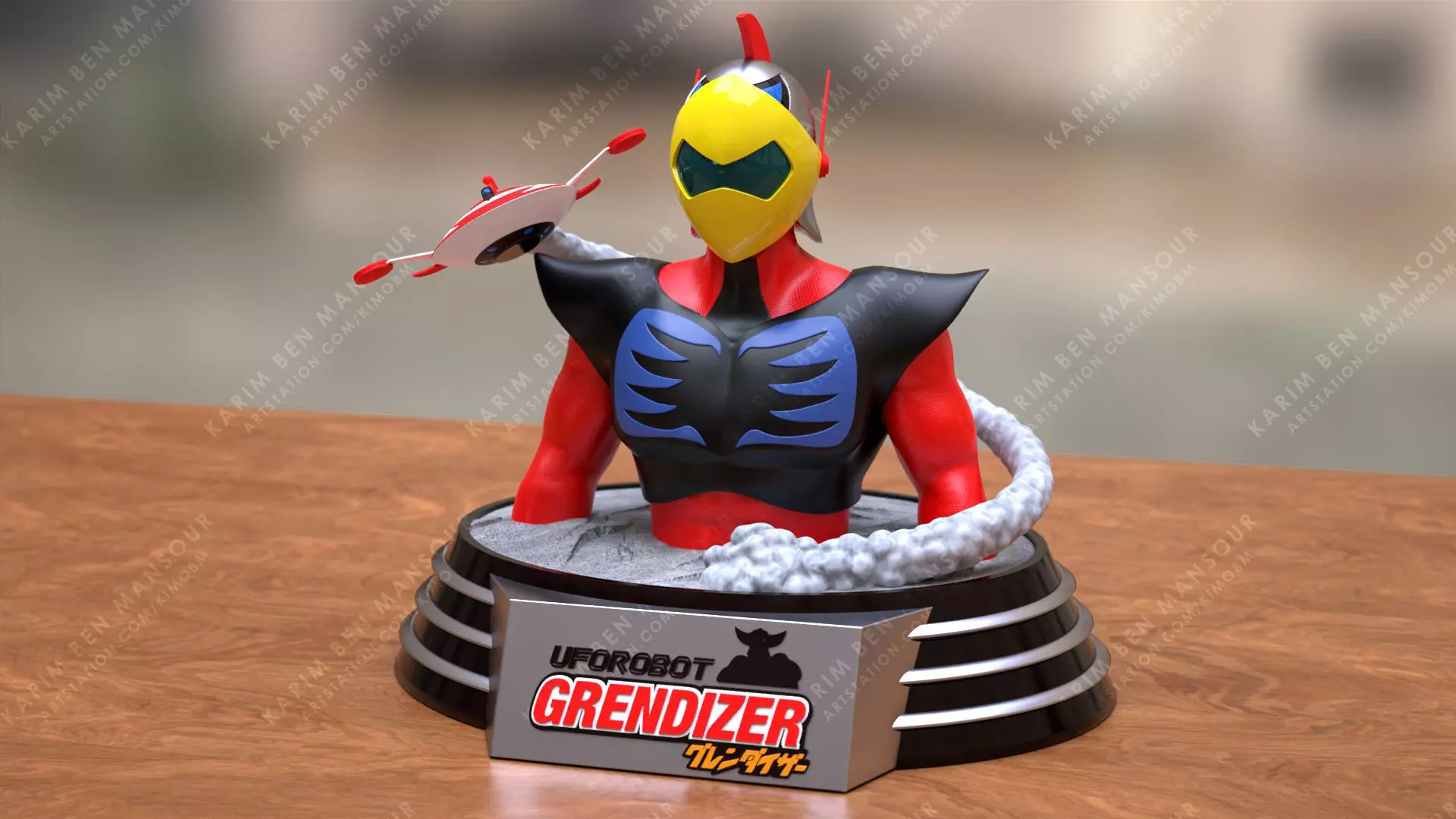 Actarus Bust V2 3D print model_0