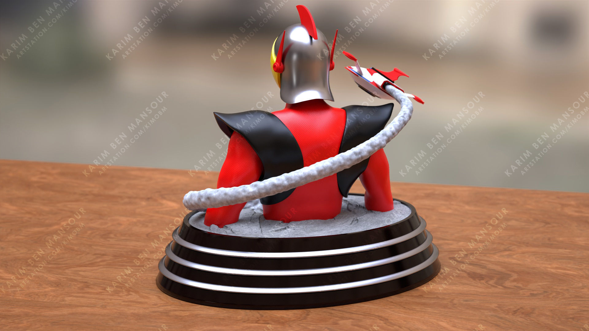 Actarus Bust V2 3D print model_6