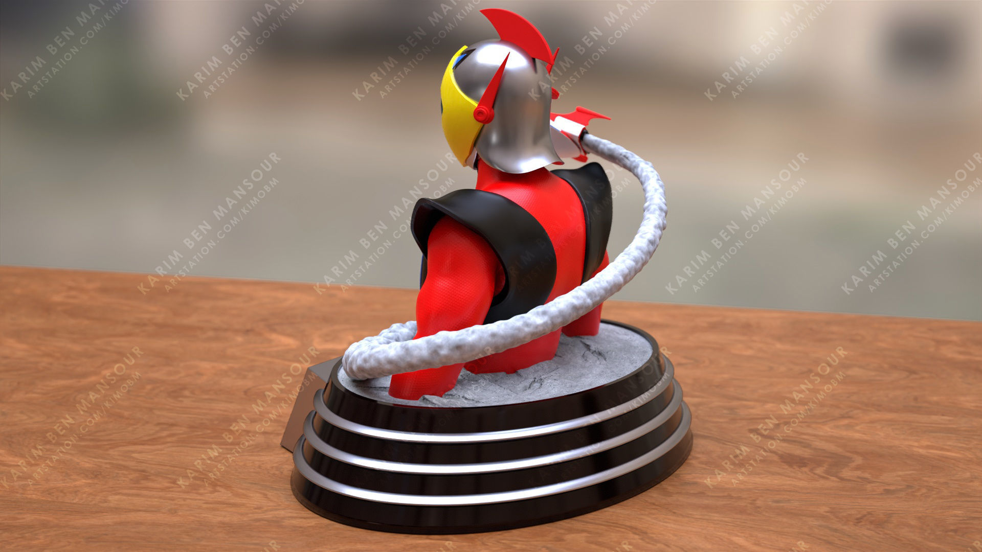 Actarus Bust V2 3D print model_7