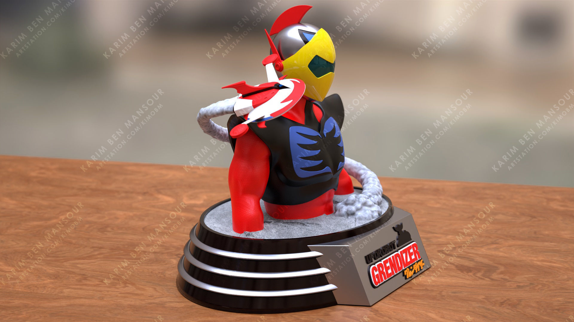 Actarus Bust V2 3D print model_2