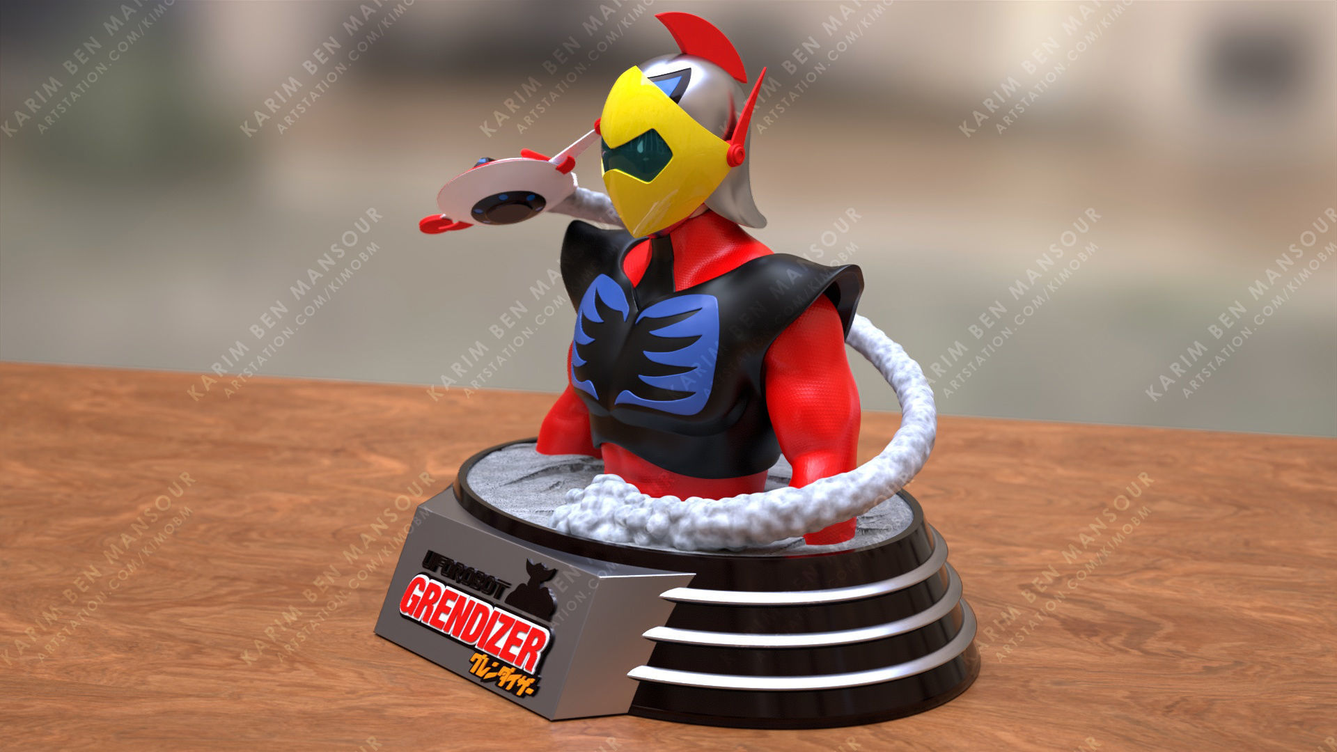 Actarus Bust V2 3D print model_9